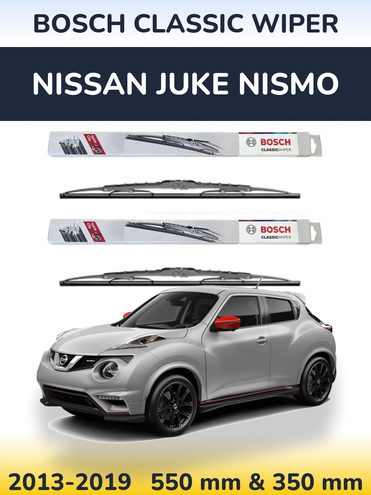 Komplet przednich wycieraczek BOSCH Classic Wiper 550 & 340 mm do Nissan Juke Nismo 2013-2019