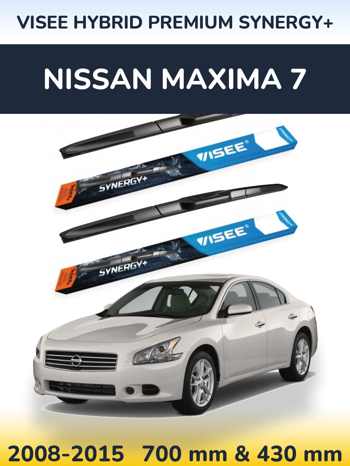 Комплект передніх щіток VISEE HYBRID PREMIUM SYNERGY+ 700 & 430 мм для Nissan Maxima 7 2008-2015