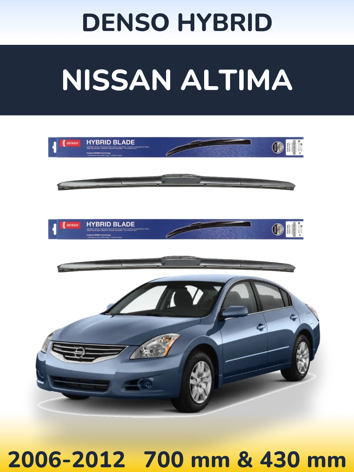 Komplet przednich wycieraczek Denso Hybrid 700 & 430 mm do Nissan Altima 2006-2012