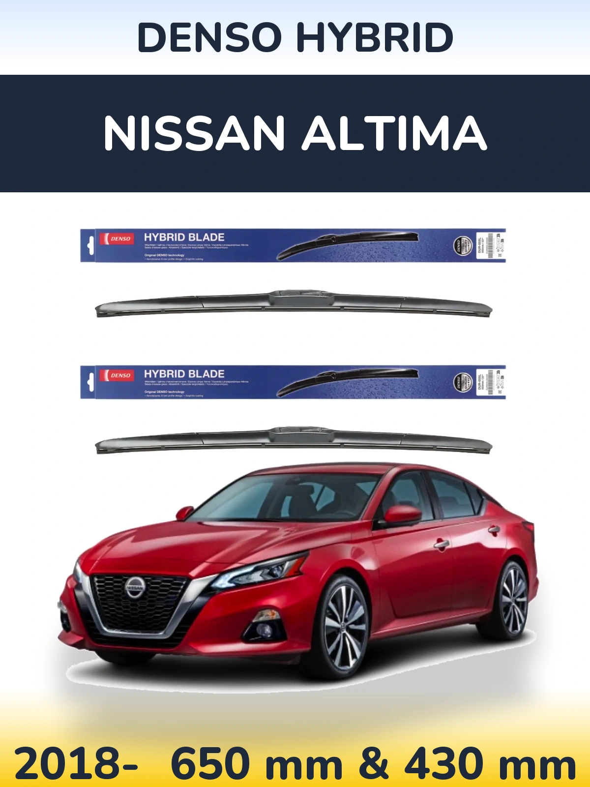 Komplet przednich wycieraczek Denso Hybrid 650 & 430 mm do Nissan Altima 2018-2026