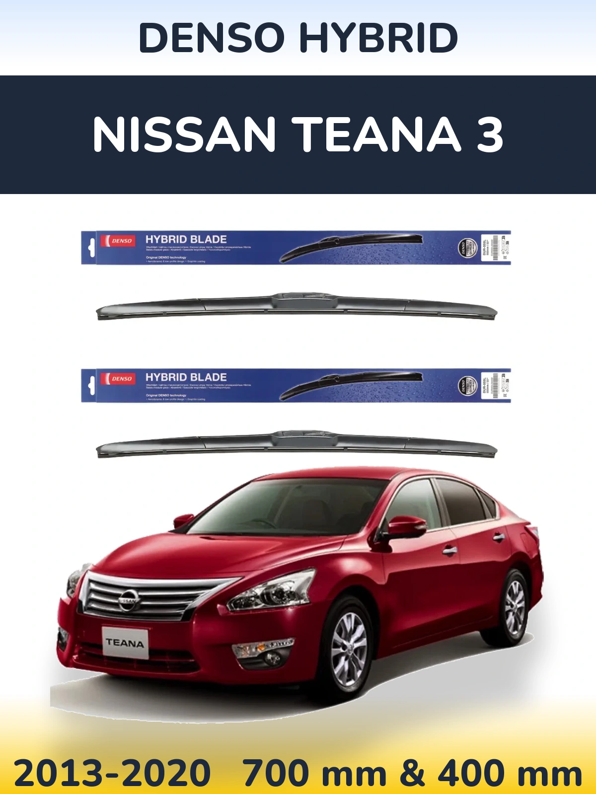 Komplet przednich wycieraczek Denso Hybrid 700 & 400 mm do Nissan Teana 3 2013-2020