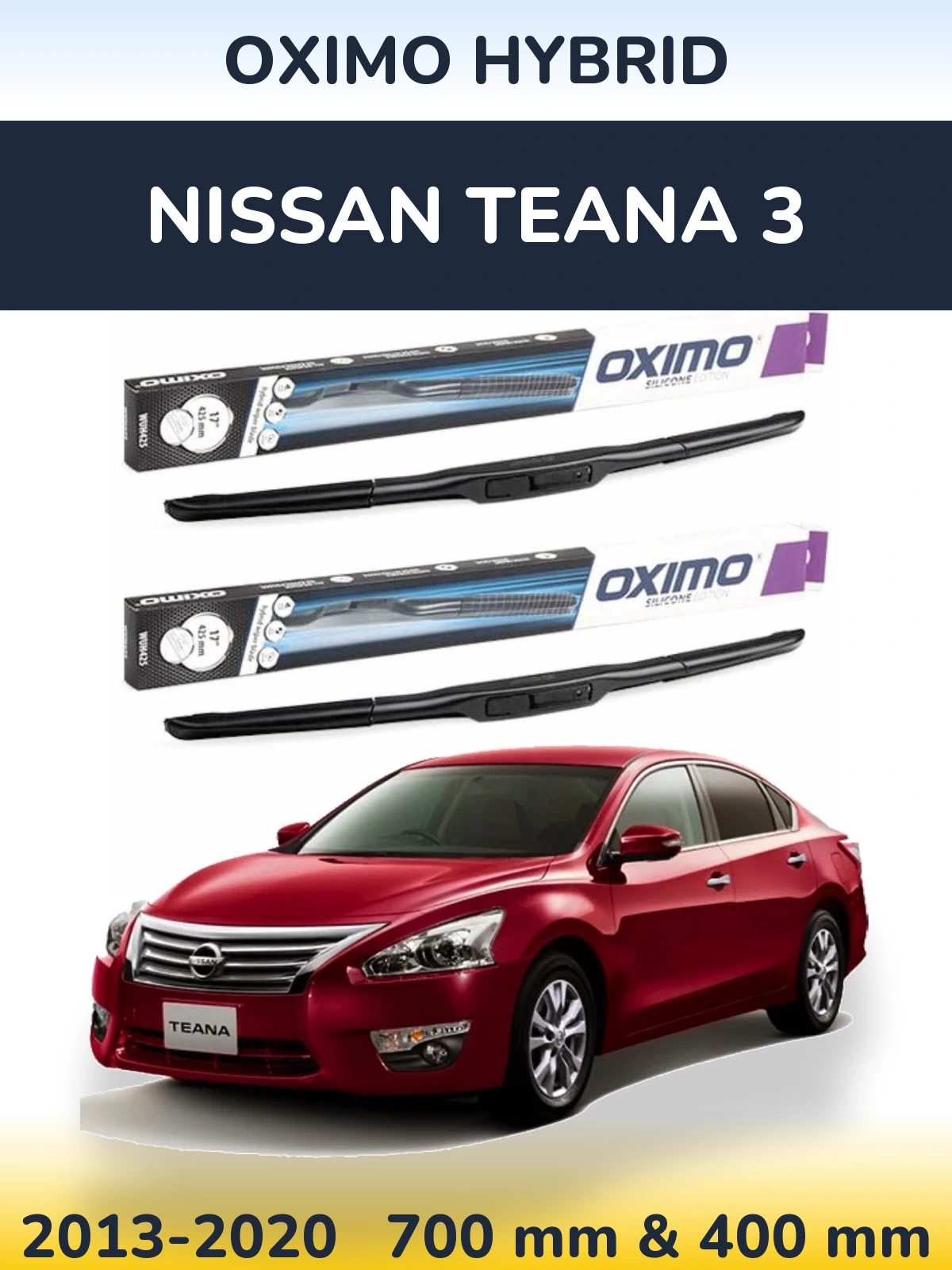Front wiper blade set Oximo Hybrid 700 & 400 mm for Nissan Teana 3 2013-2020