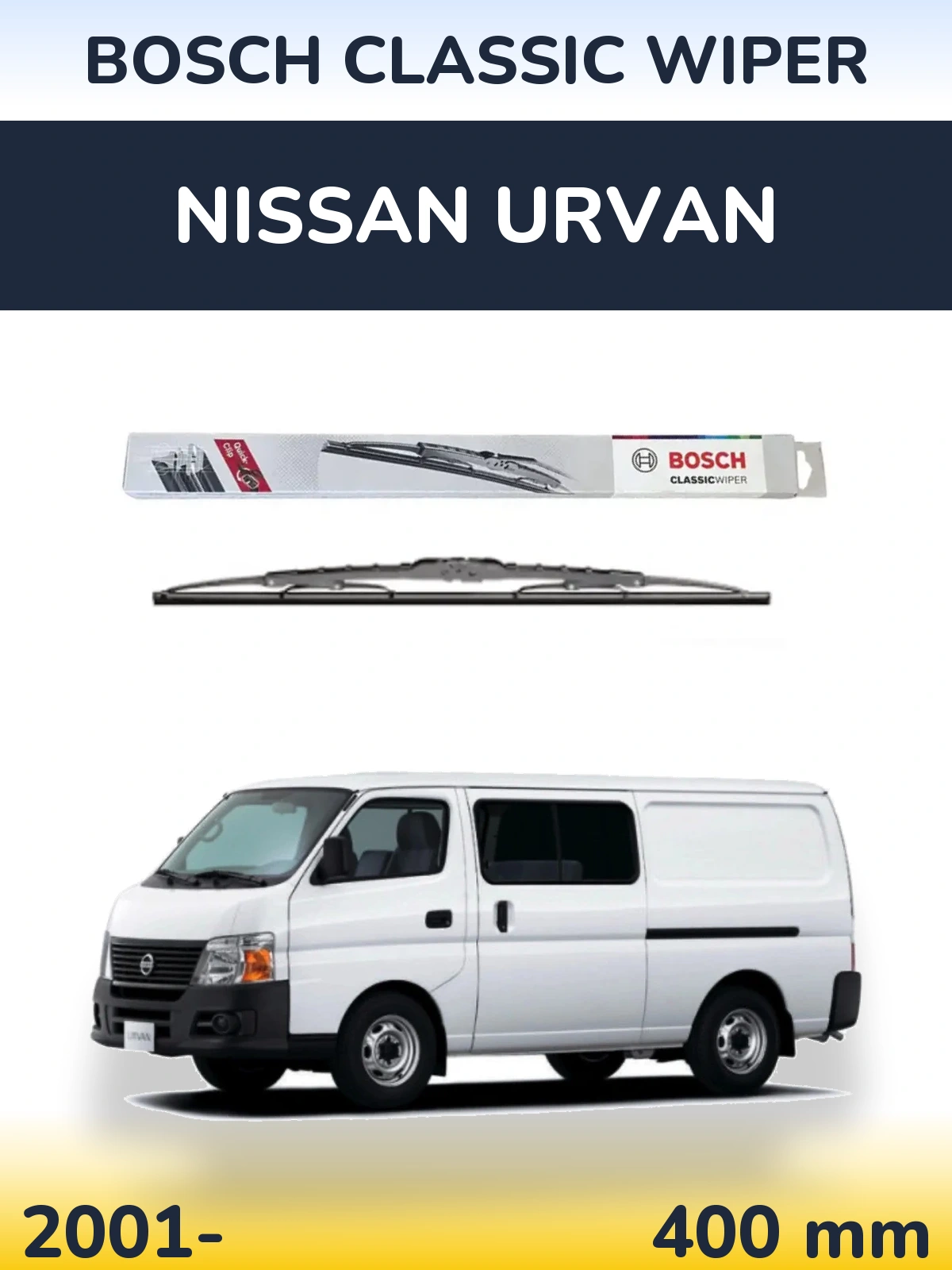Задня щітка BOSCH Classic Wiper 400 мм для Nissan Urvan 2001-2026
