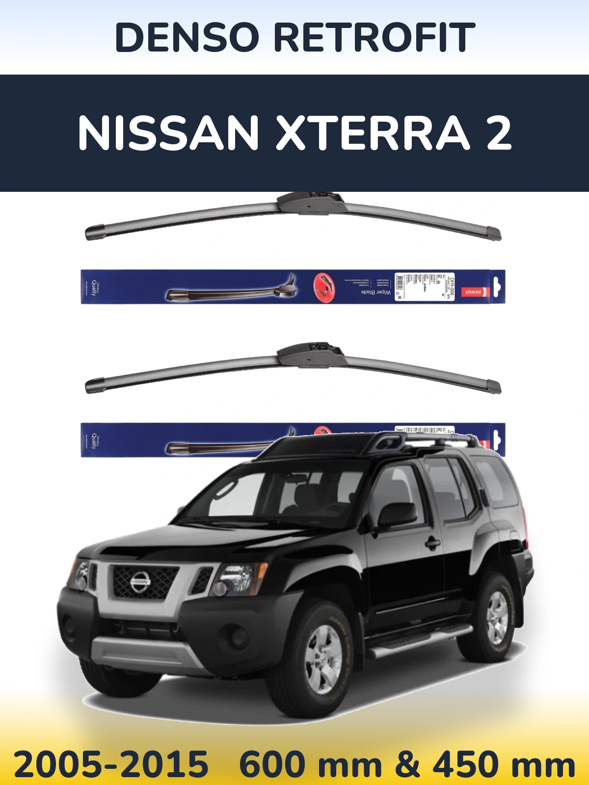 Комплект передних дворников Denso Retrofit 600 & 450 мм для Nissan Xterra 2 2005-2015