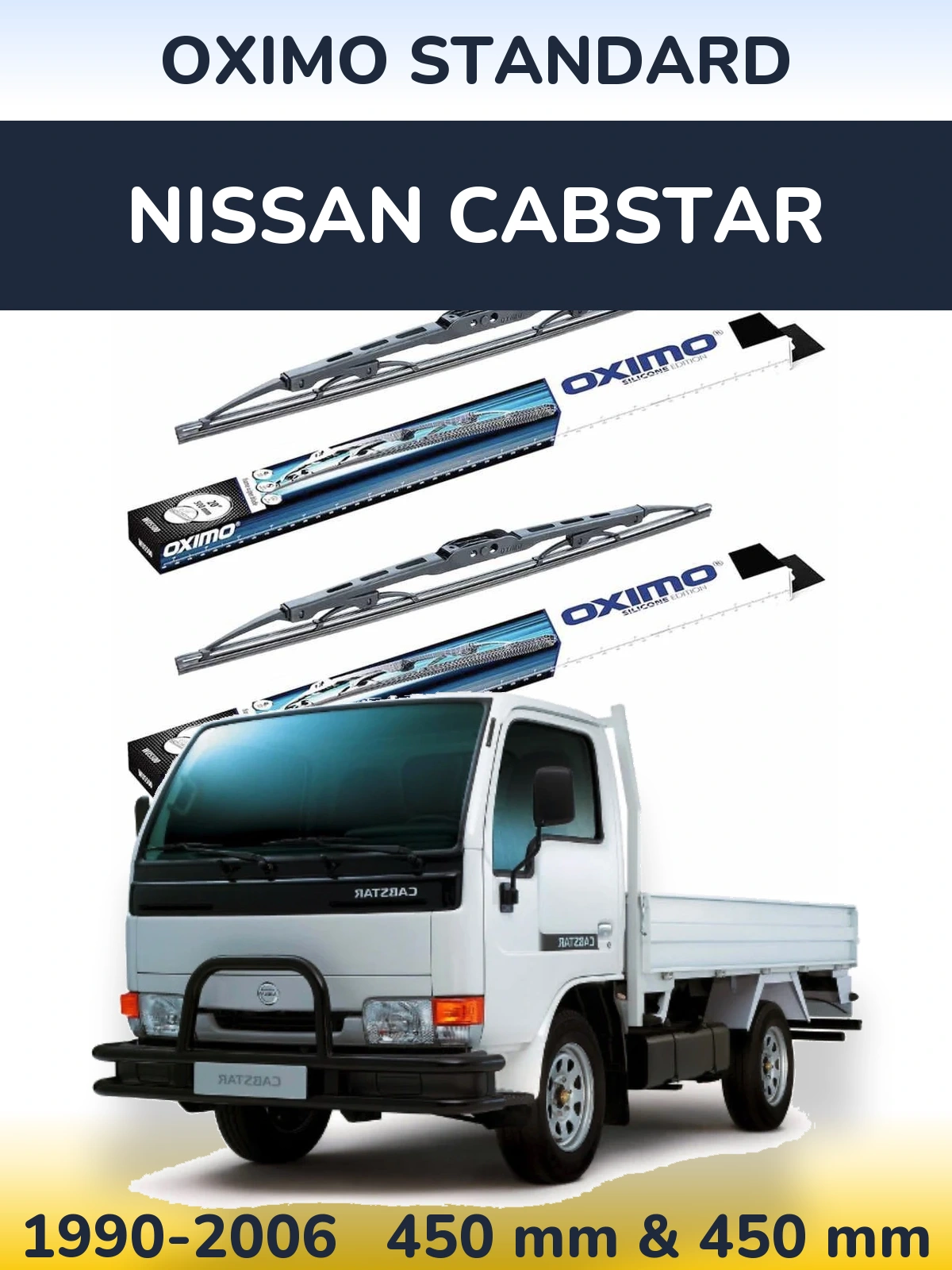 Комплект передних дворников Oximo Standard 450 & 450 мм для Nissan Cabstar 1990-2006