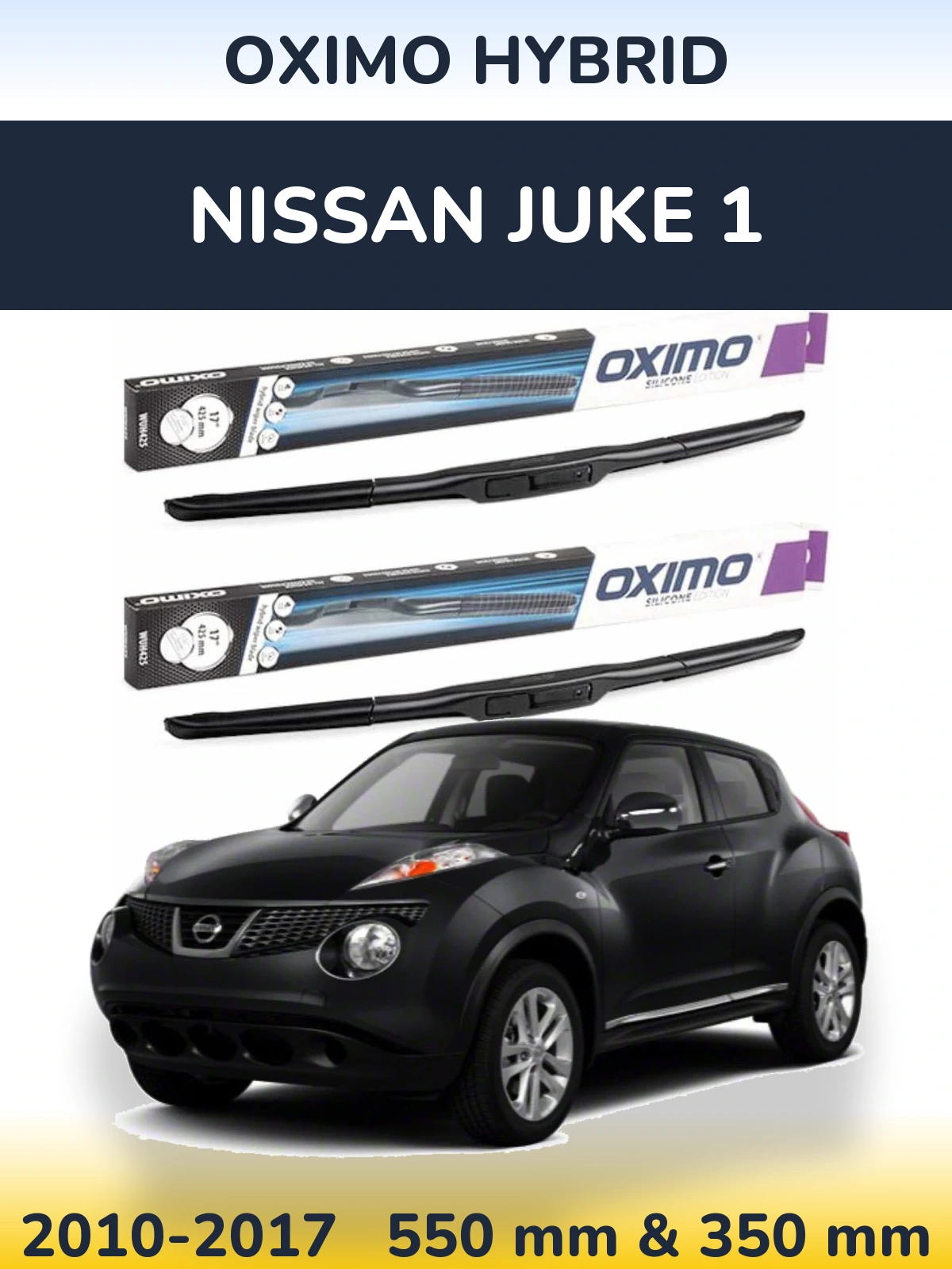 Комплект передних дворников Oximo Hybrid 550 & 350 мм для Nissan Juke 1 2010-2017