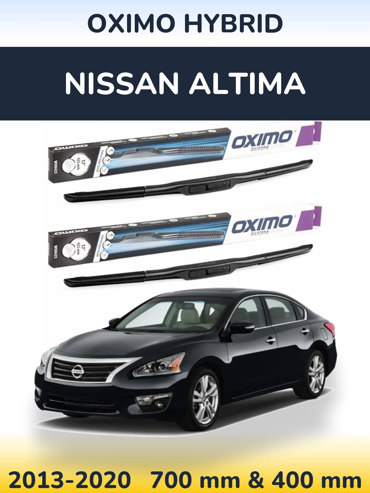 Комплект передних дворников Oximo Hybrid 700 & 400 мм для Nissan Altima 2013-2020