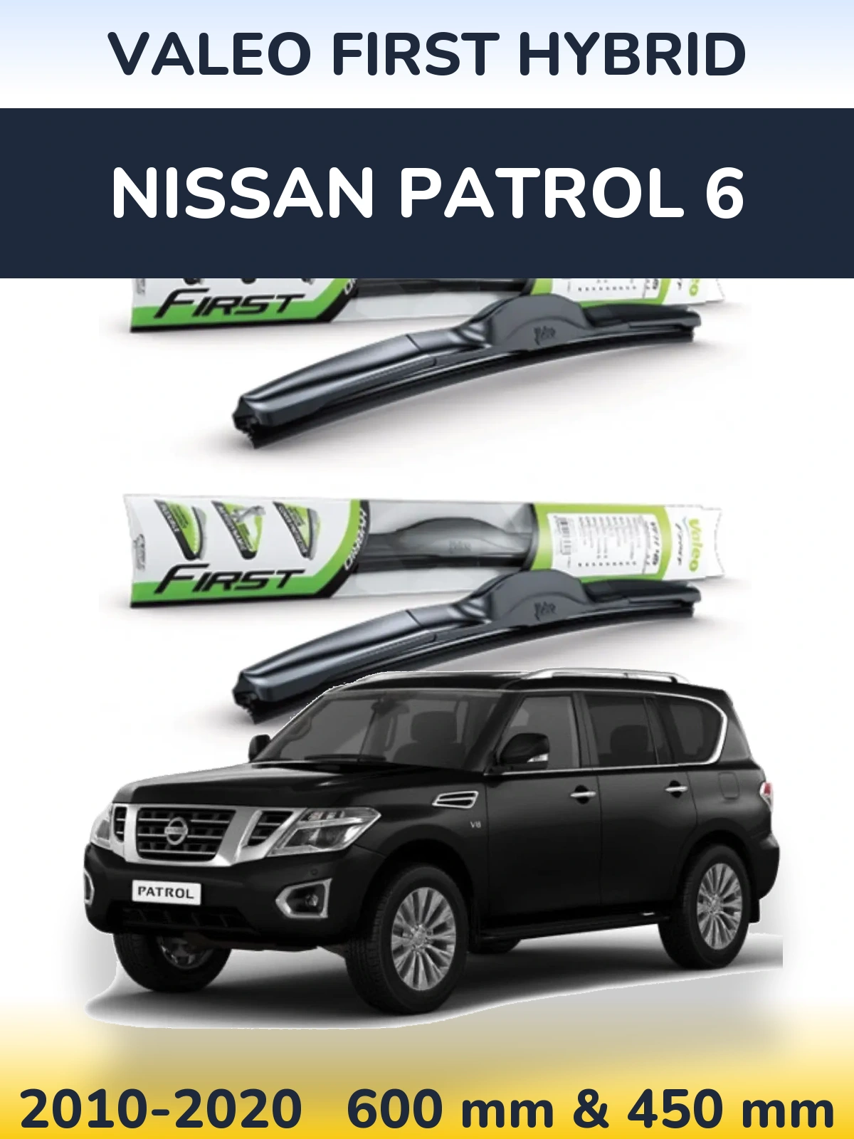 Komplet przednich wycieraczek Valeo First Hybrid 600 & 450 mm do Nissan Patrol 6 2010-2020