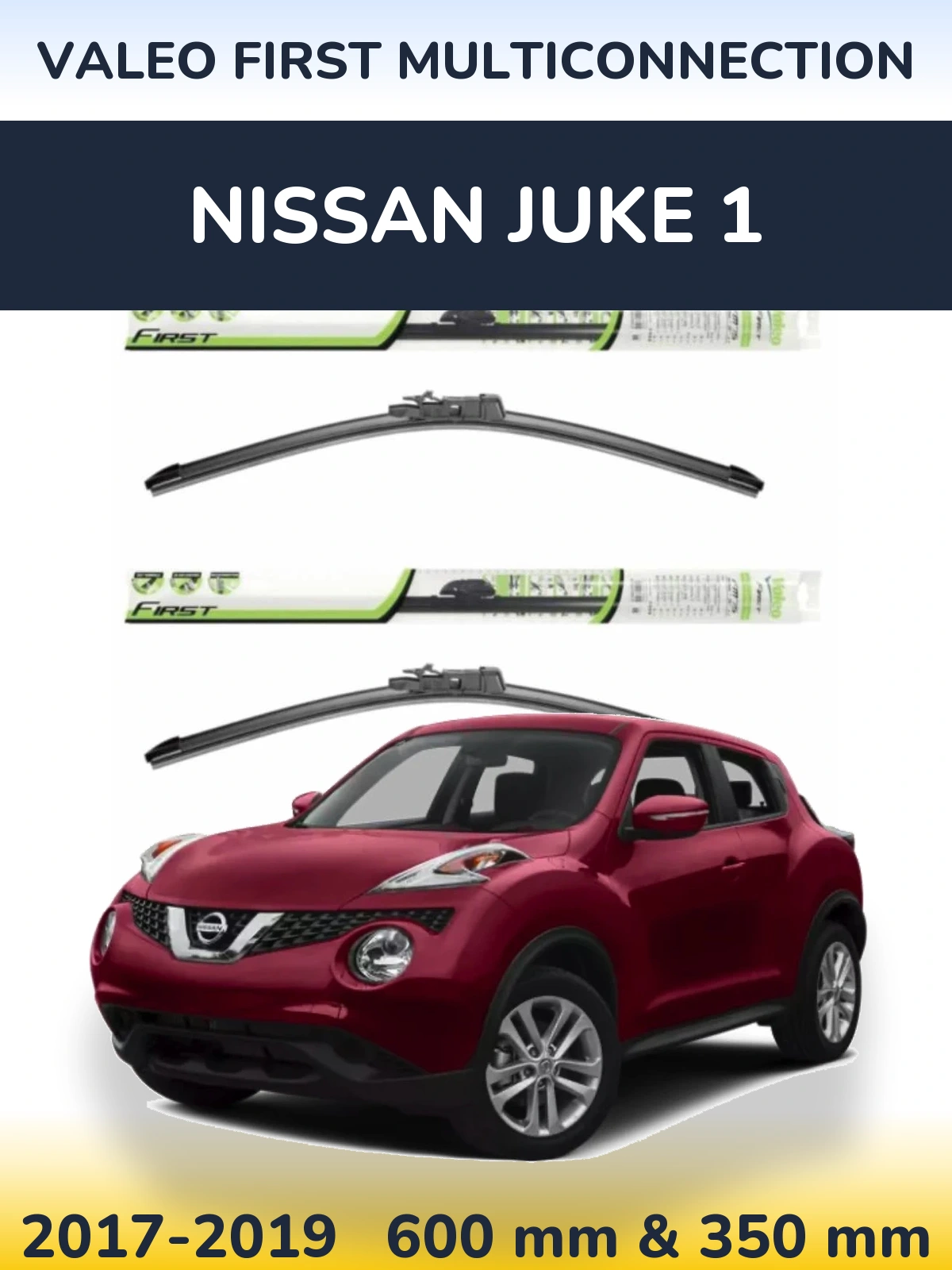 Комплект передних дворников Valeo First MultiConnection 600 & 350 мм для Nissan Juke 1 2017-2019