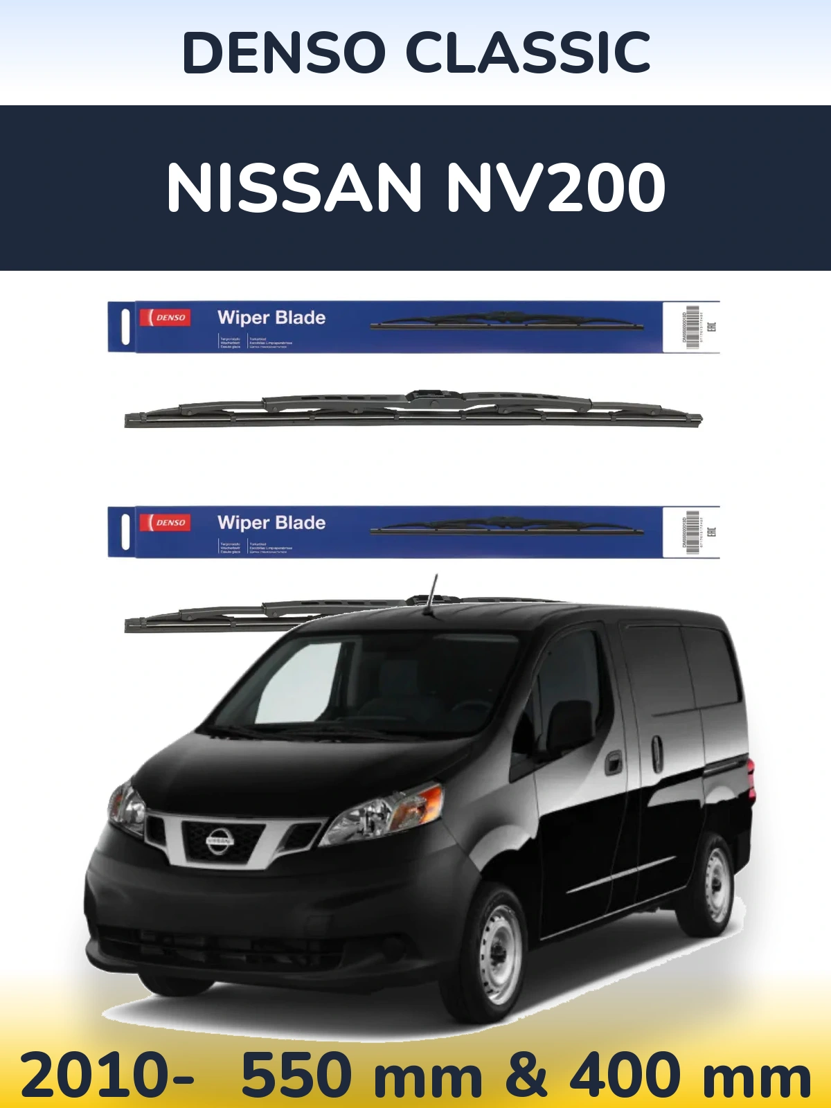 Komplet przednich wycieraczek Denso Classic 550 & 400 mm do Nissan NV200 2010-2026