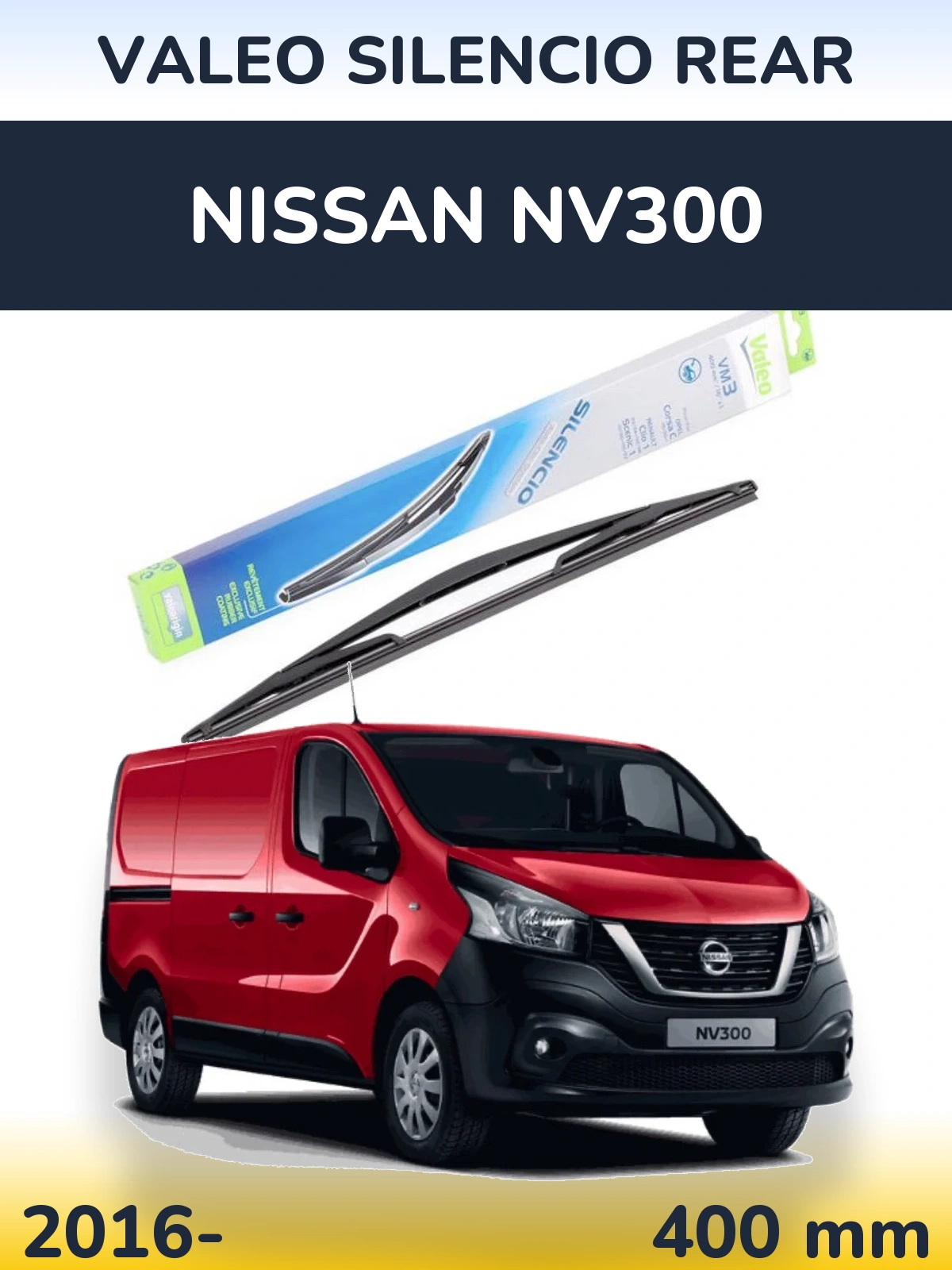 Rear wiper blade Valeo Silencio Rear 400 mm for Nissan NV300 2016-2026