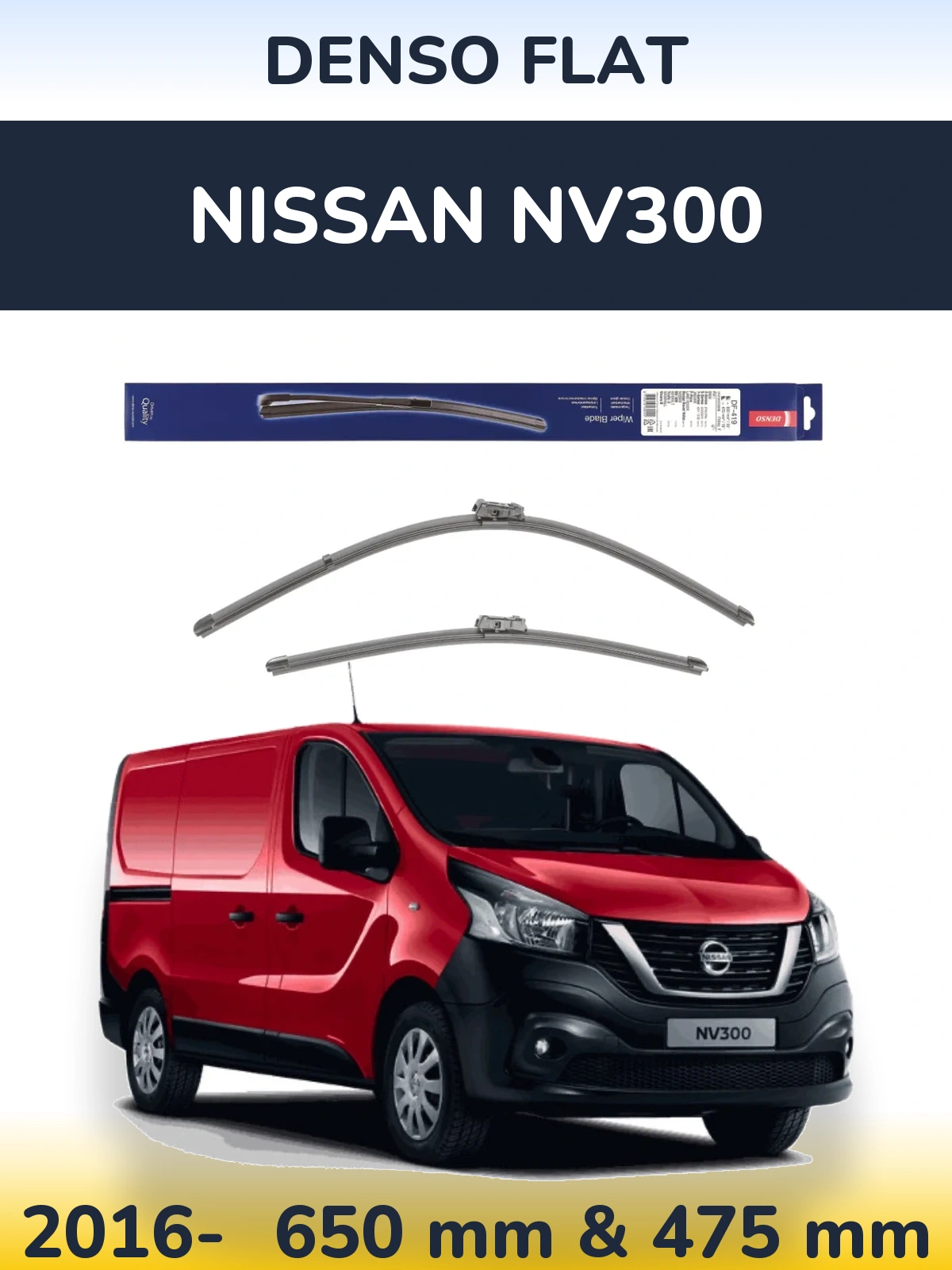 Komplet przednich wycieraczek Denso Flat 650 & 475 mm do Nissan NV300 2016-2026