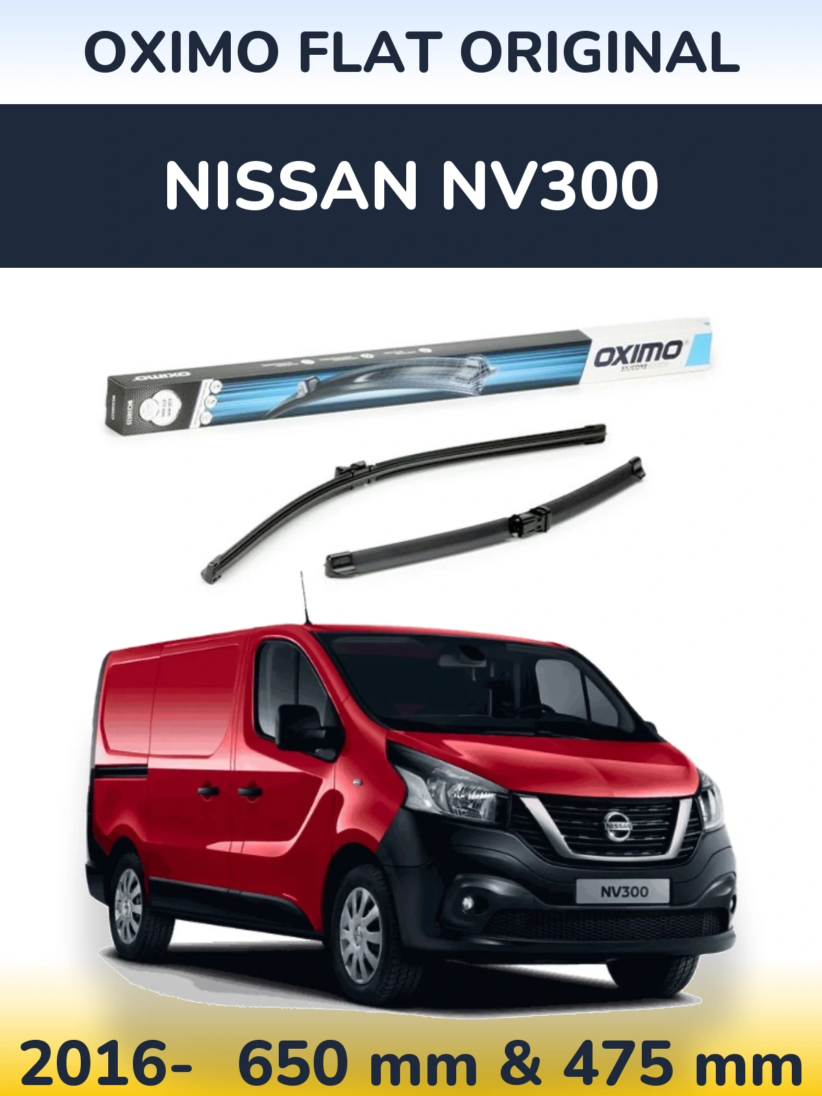 Komplet przednich wycieraczek Oximo Flat Original 650 & 475 mm do Nissan NV300 2016-2026