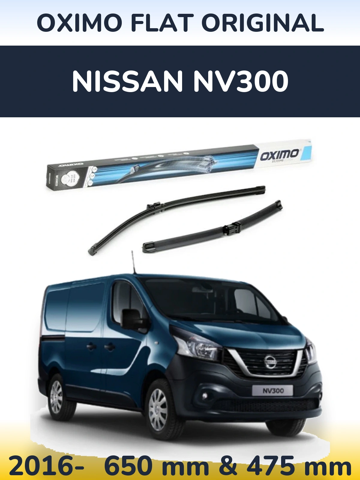 Komplet przednich wycieraczek Oximo Flat Original 650 & 475 mm do Nissan NV300 2016-2026