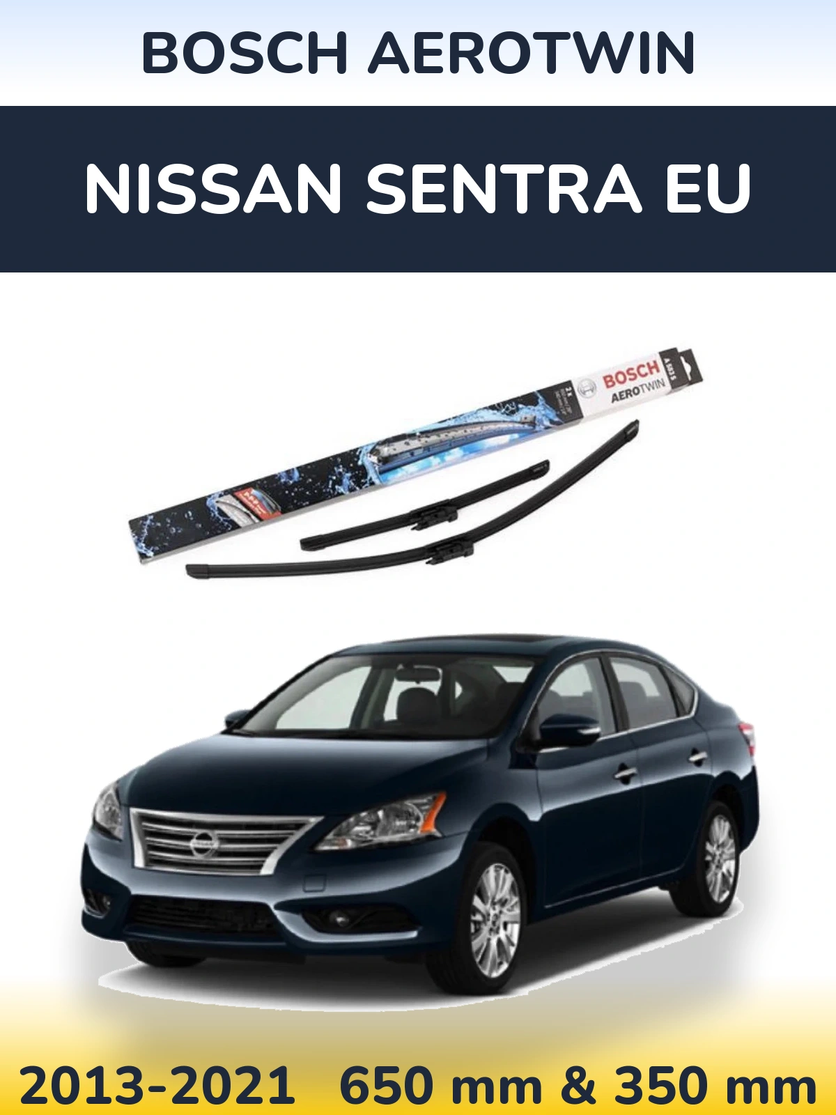 Komplet przednich wycieraczek BOSCH AeroTwin 650 & 340 mm do Nissan Sentra EU 2013-2021