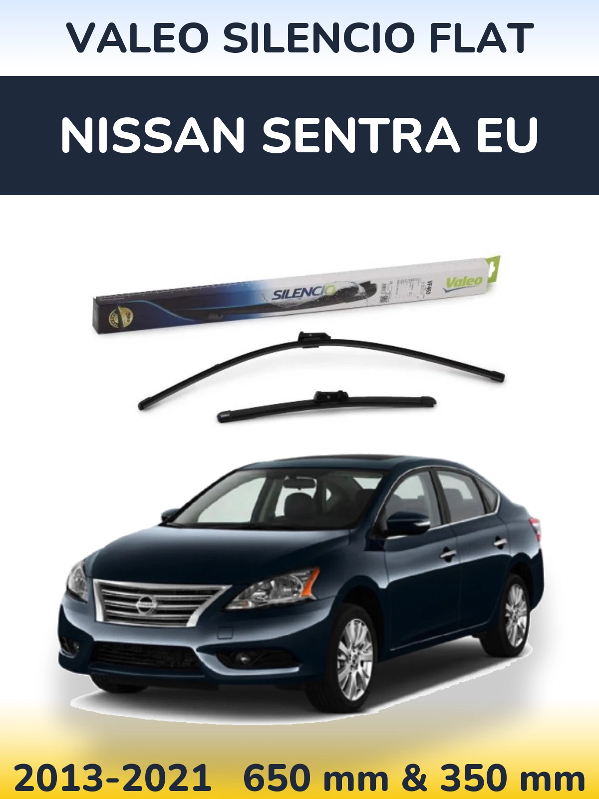 Комплект передних дворников Valeo Silencio Flat 650 & 350 мм для Nissan Sentra EU 2013-2021
