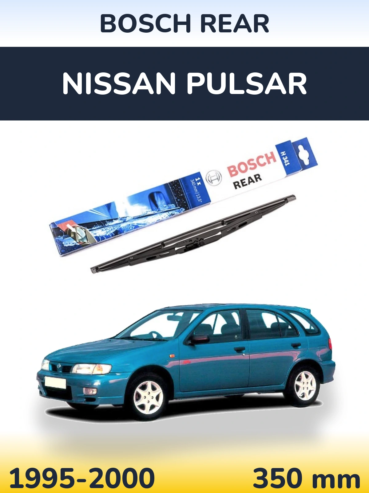 Rear wiper blade BOSCH Rear 340 mm for Nissan Pulsar 1995-2000