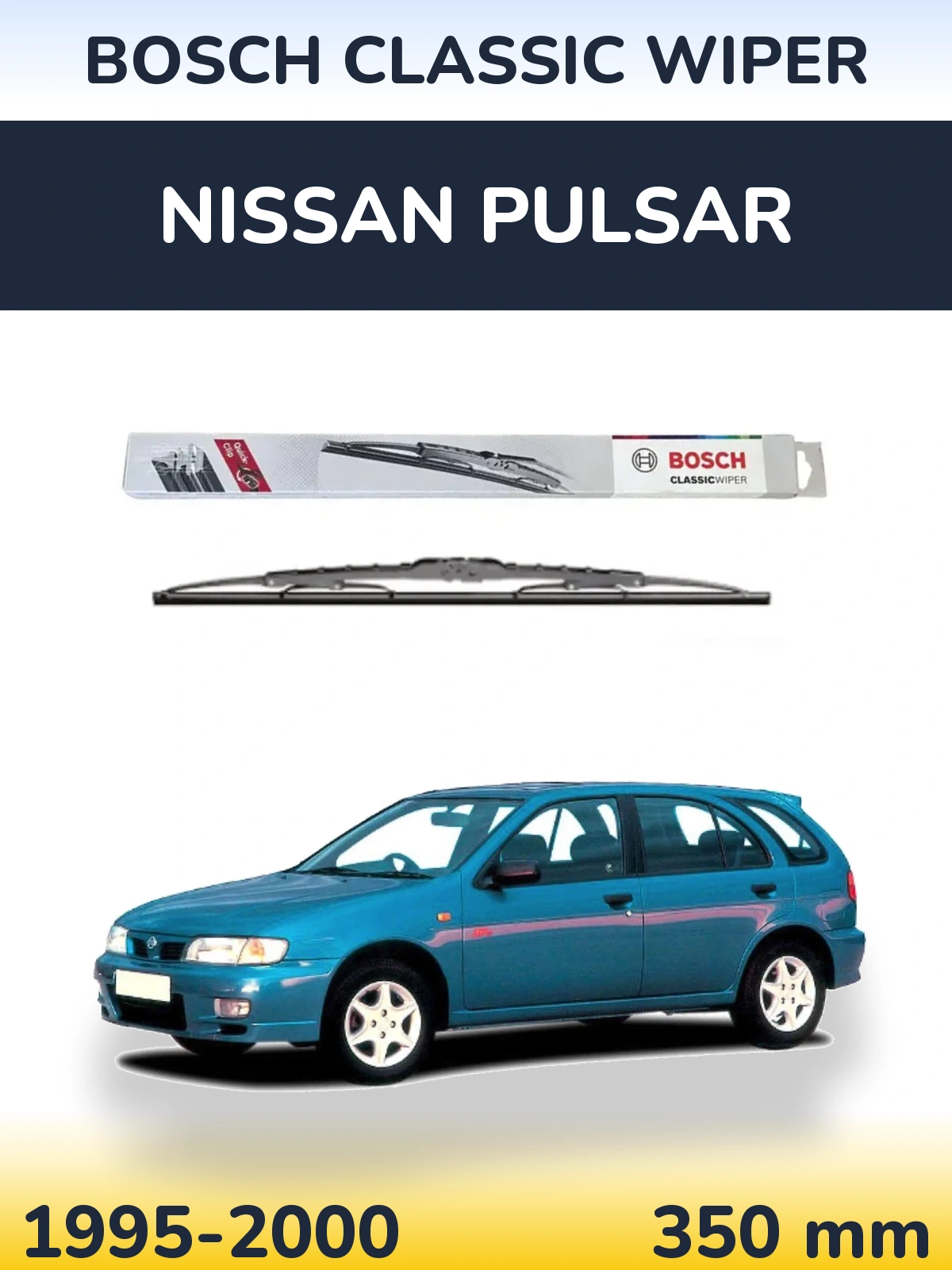Rear wiper blade BOSCH Classic Wiper 340 mm for Nissan Pulsar 1995-2000