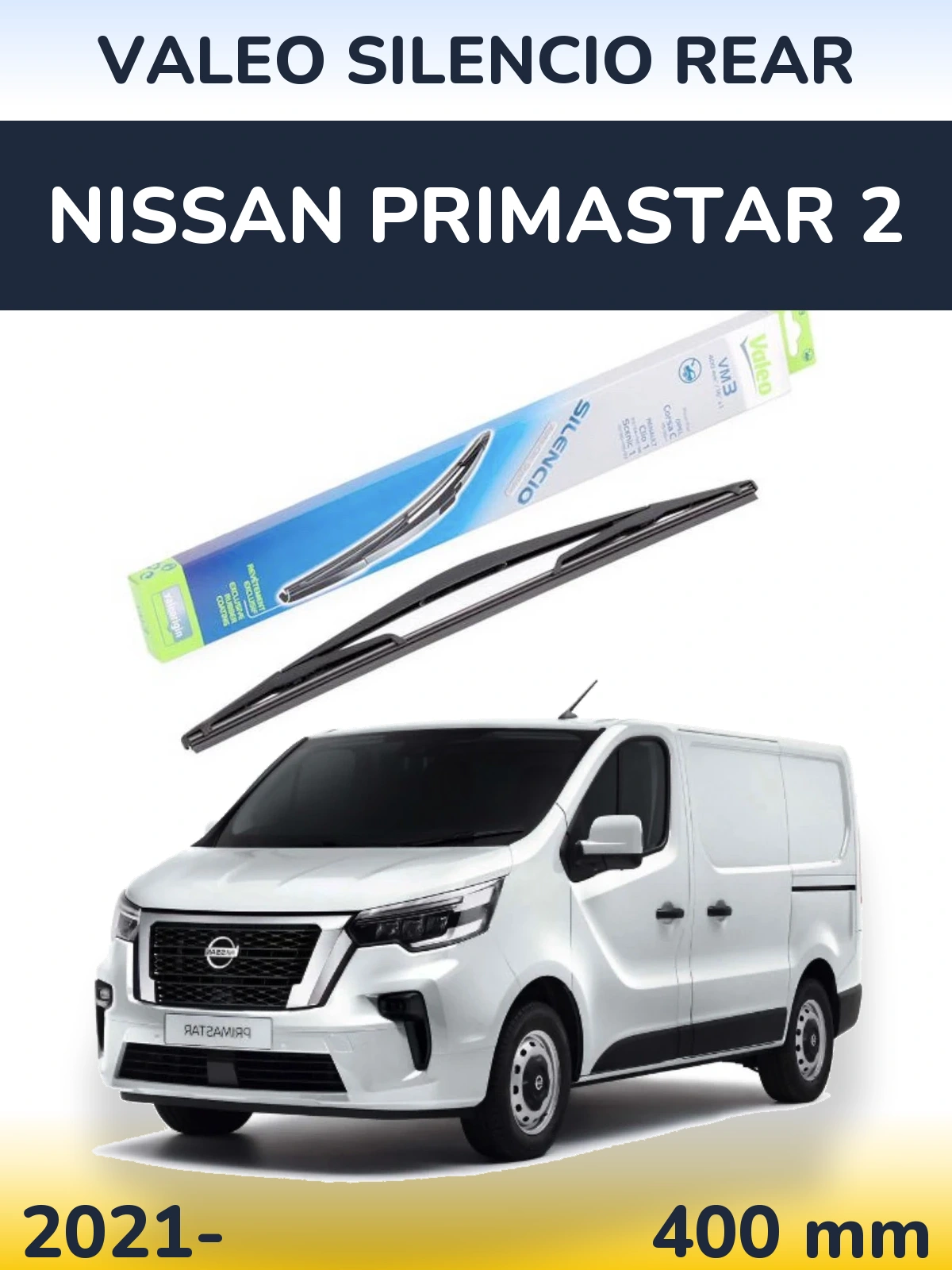 Rear wiper blade Valeo Silencio Rear 400 mm for Nissan Primastar 2 2021-2026