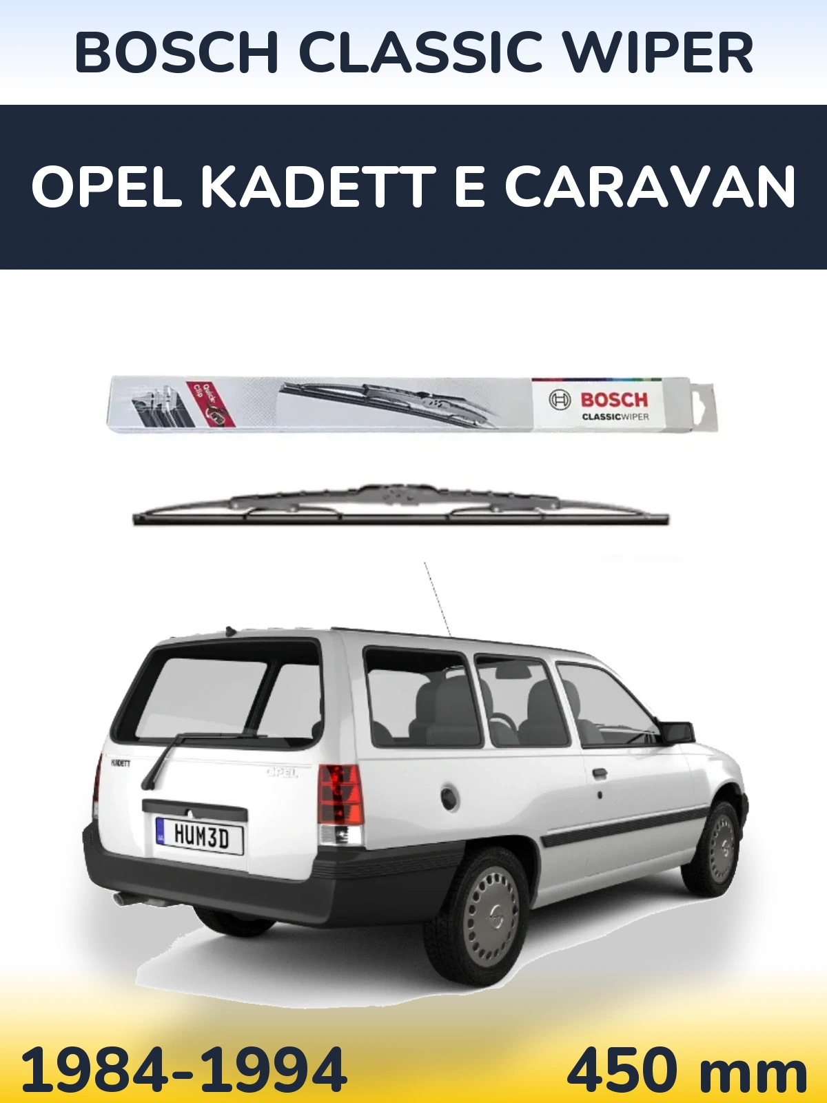 Задня щітка BOSCH Classic Wiper 450 мм для Opel Kadett E Caravan 1984-1994