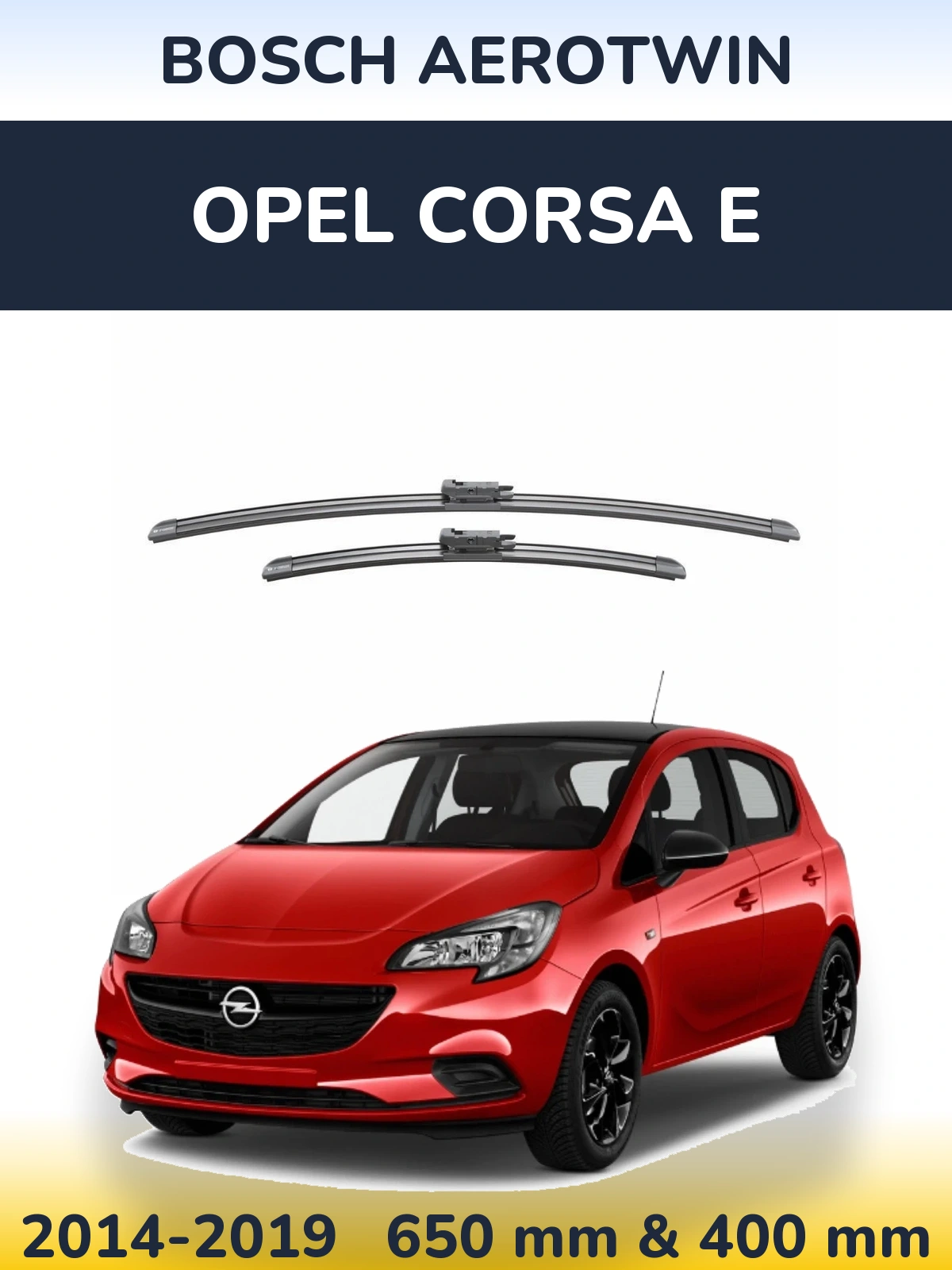 Комплект передніх щіток BOSCH AeroTwin 650 & 400 мм для Opel Corsa E 2014-2019