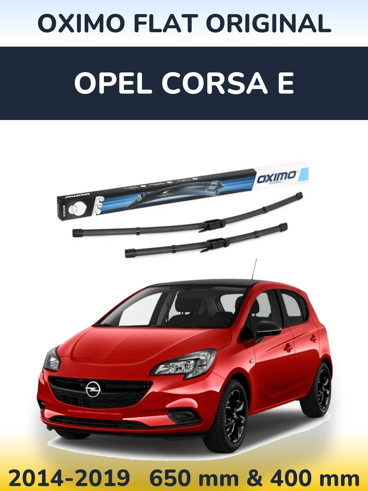 Komplet przednich wycieraczek Oximo Flat Original 650 & 400 mm do Opel Corsa E 2014-2019