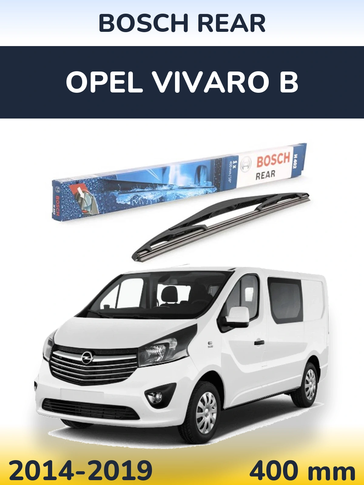Задня щітка BOSCH Rear 400 мм для Opel Vivaro B 2014-2019