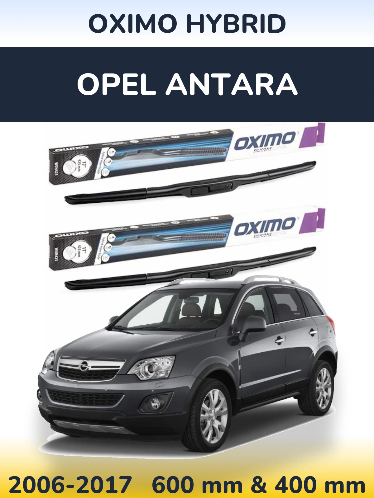 Komplet przednich wycieraczek Oximo Hybrid 600 & 400 mm do Opel Antara 2006-2017