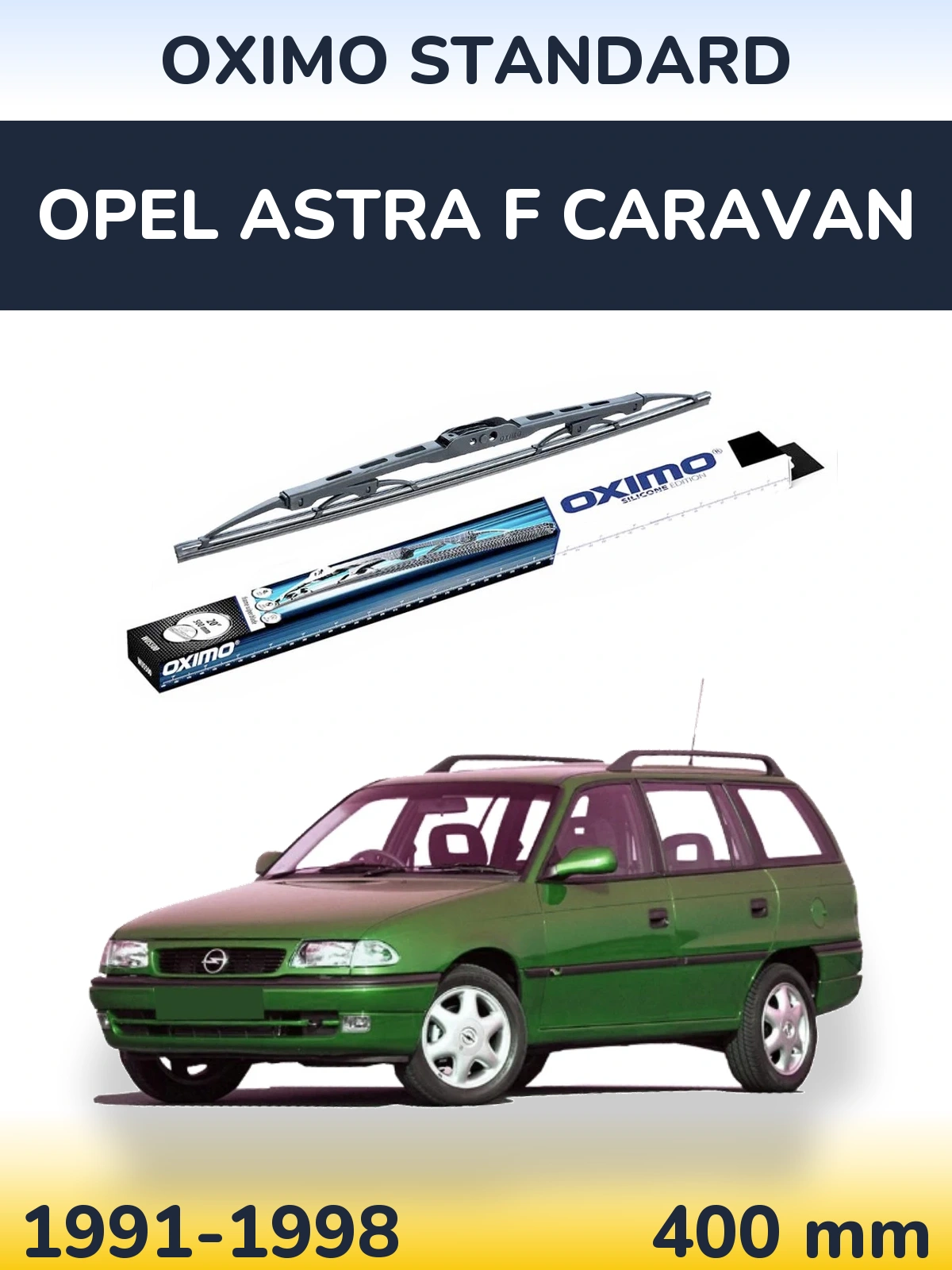 Rear wiper blade Oximo Standard 400 mm for Opel Astra F Caravan 1991-1998