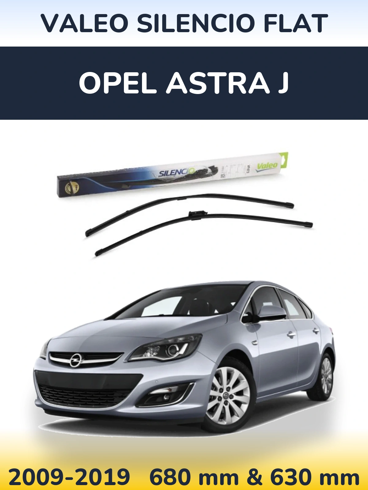 Komplet przednich wycieraczek Valeo Silencio Flat 650 & 650 mm do Opel Astra J 2009-2019