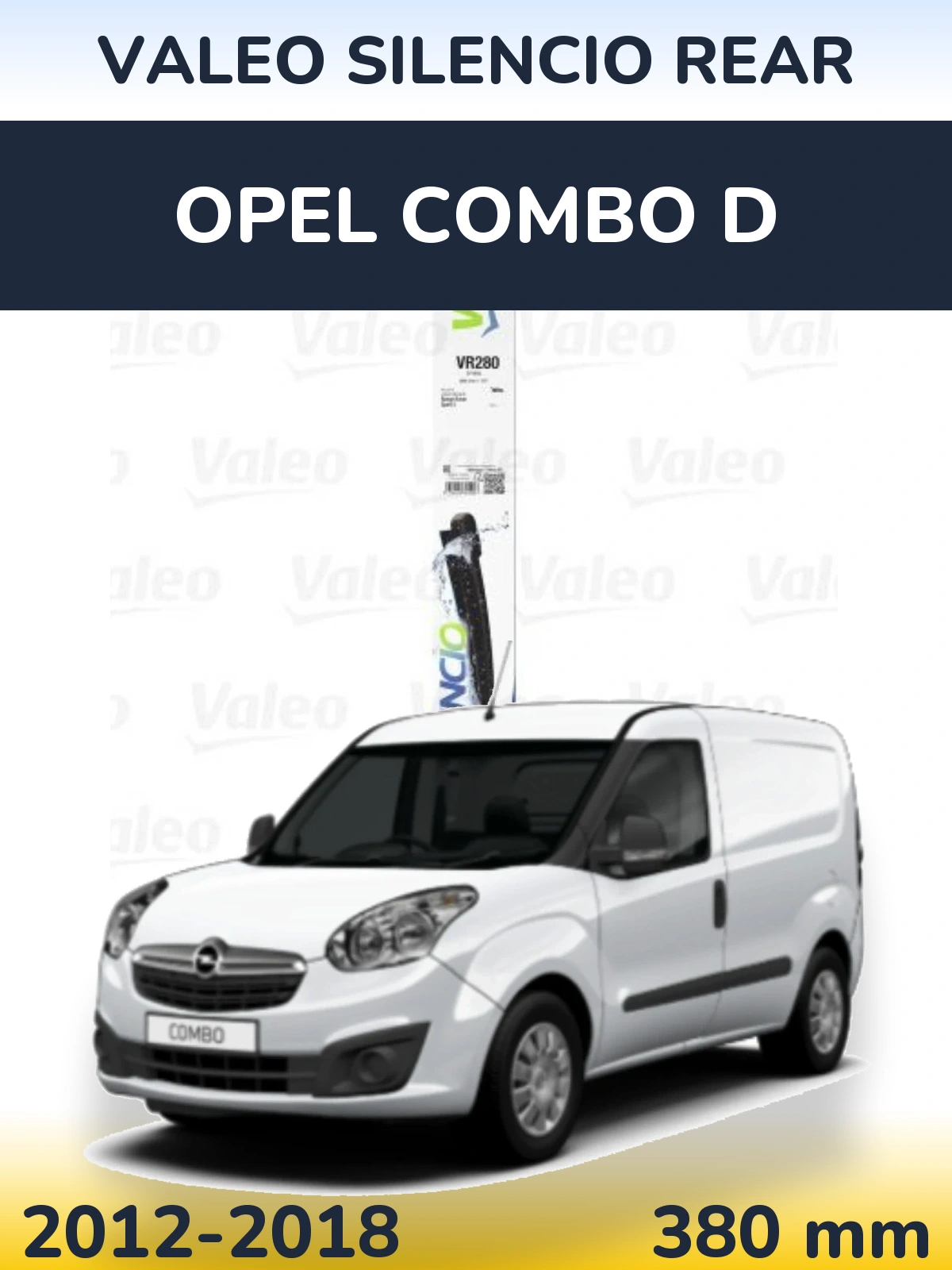 Задня щітка Valeo Silencio Rear 380 мм для Opel Combo D 2012-2018
