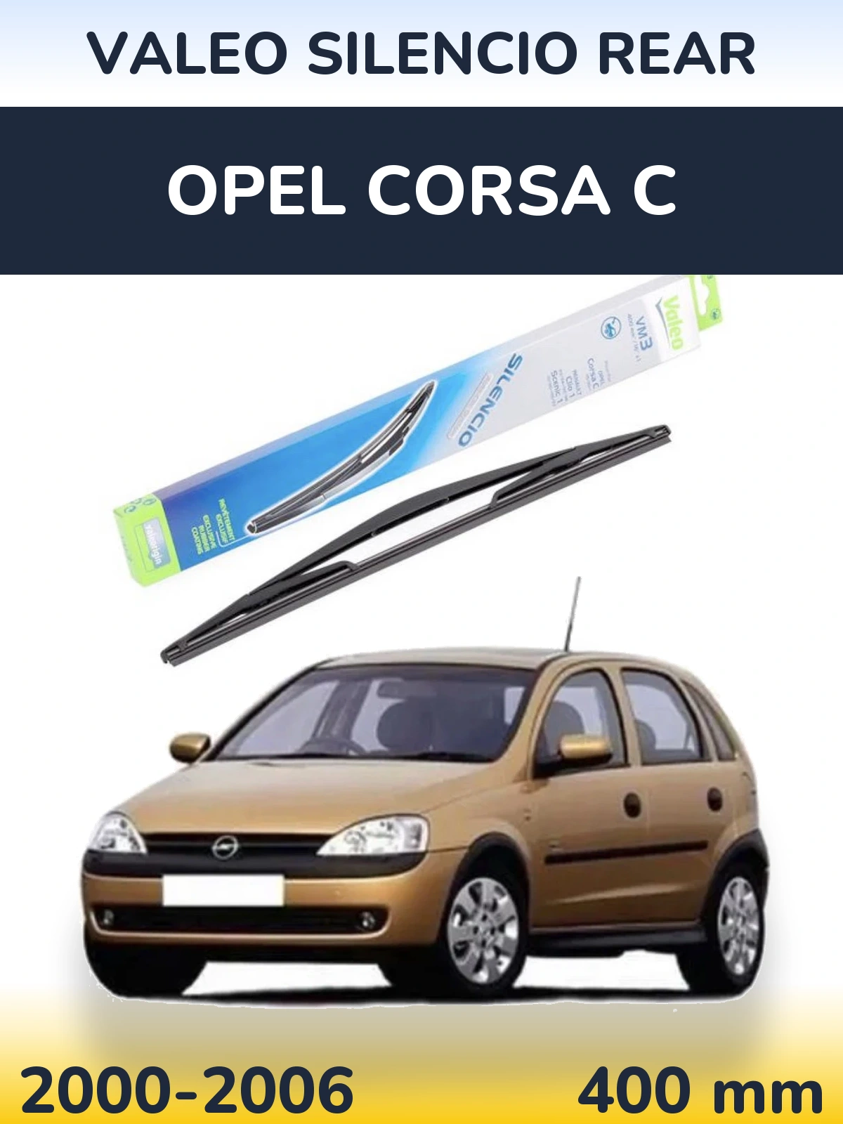 Задний дворник Valeo Silencio Rear 400 мм для Opel Corsa C 2000-2006