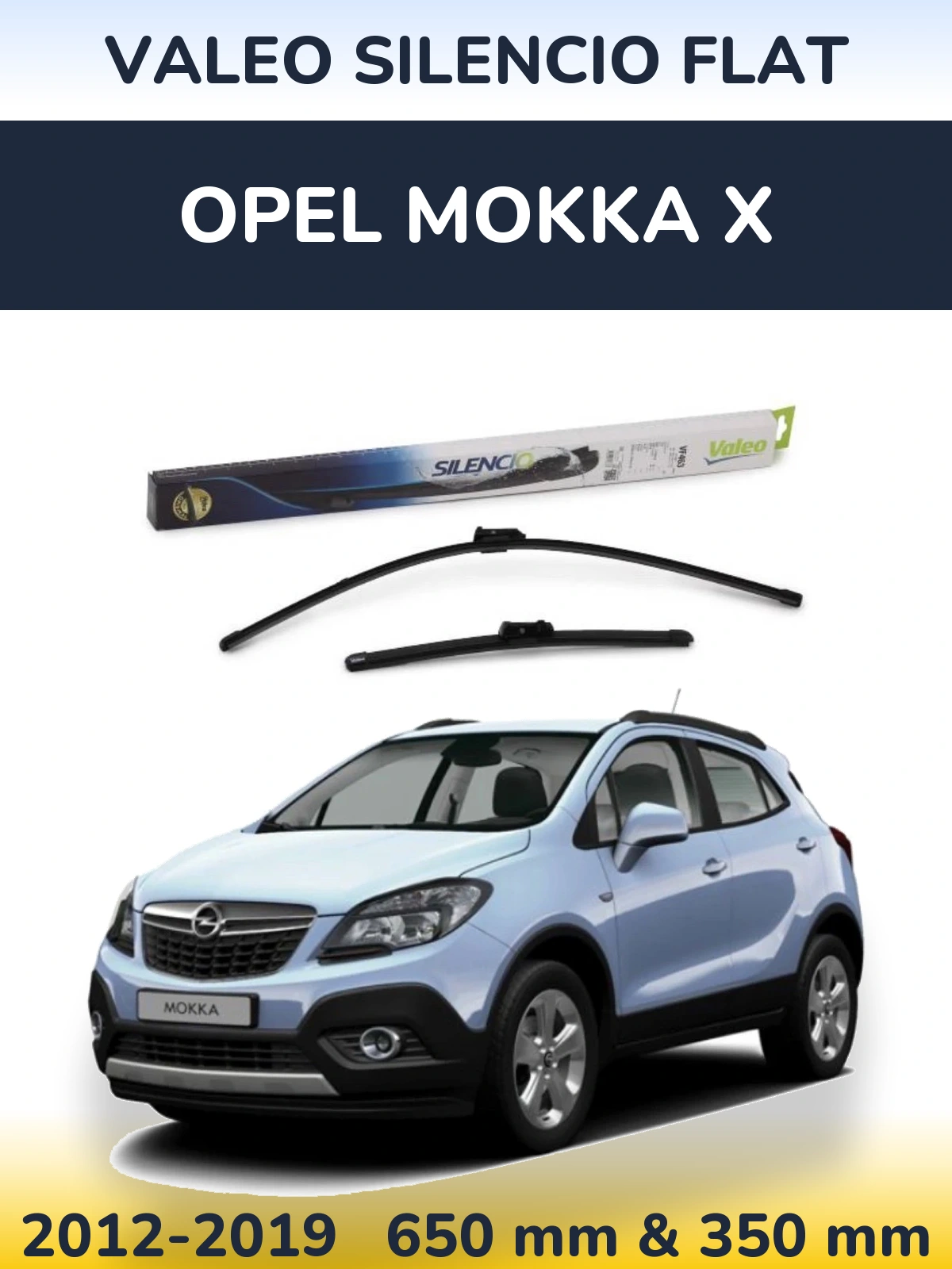 Комплект передних дворников Valeo Silencio Flat 650 & 350 мм для Opel Mokka X 2012-2019