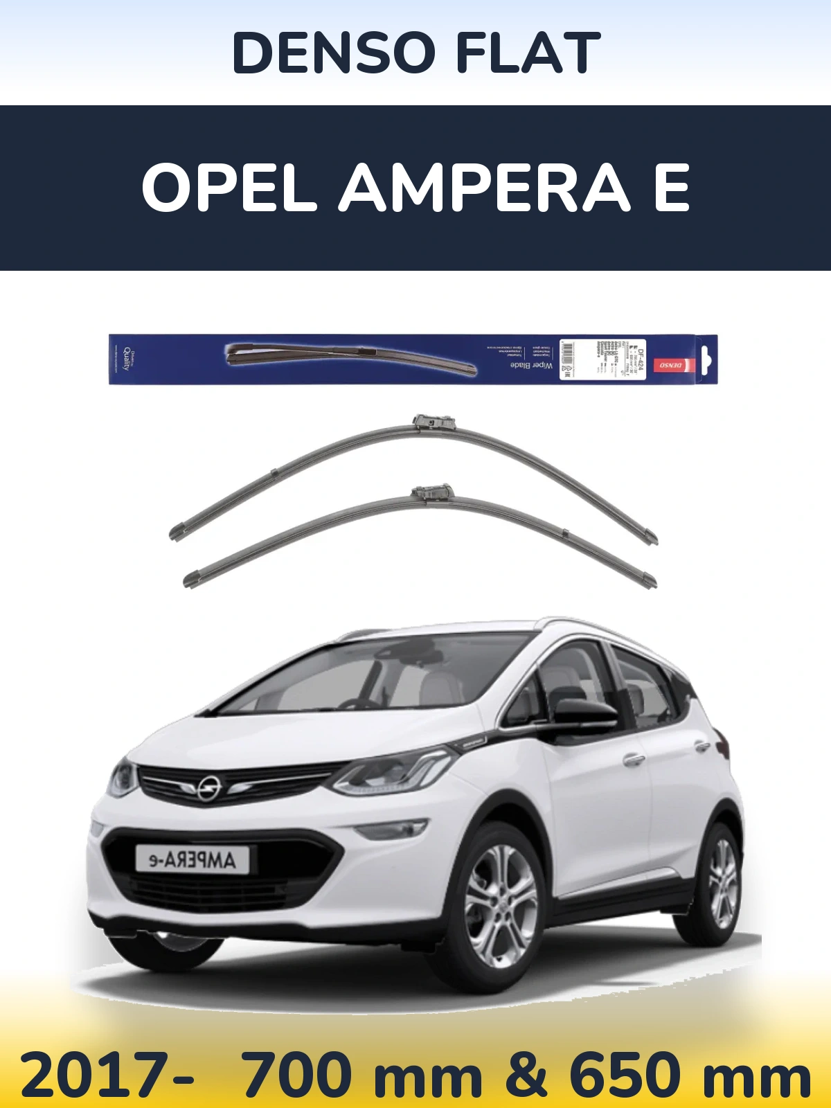 Комплект передних дворников Denso Flat 700 & 650 мм для Opel Ampera E 2017-2026