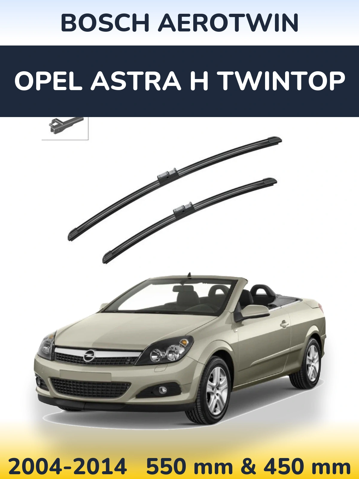 Komplet przednich wycieraczek BOSCH AeroTwin 550 & 450 mm do Opel Astra H TwinTop 2004-2014