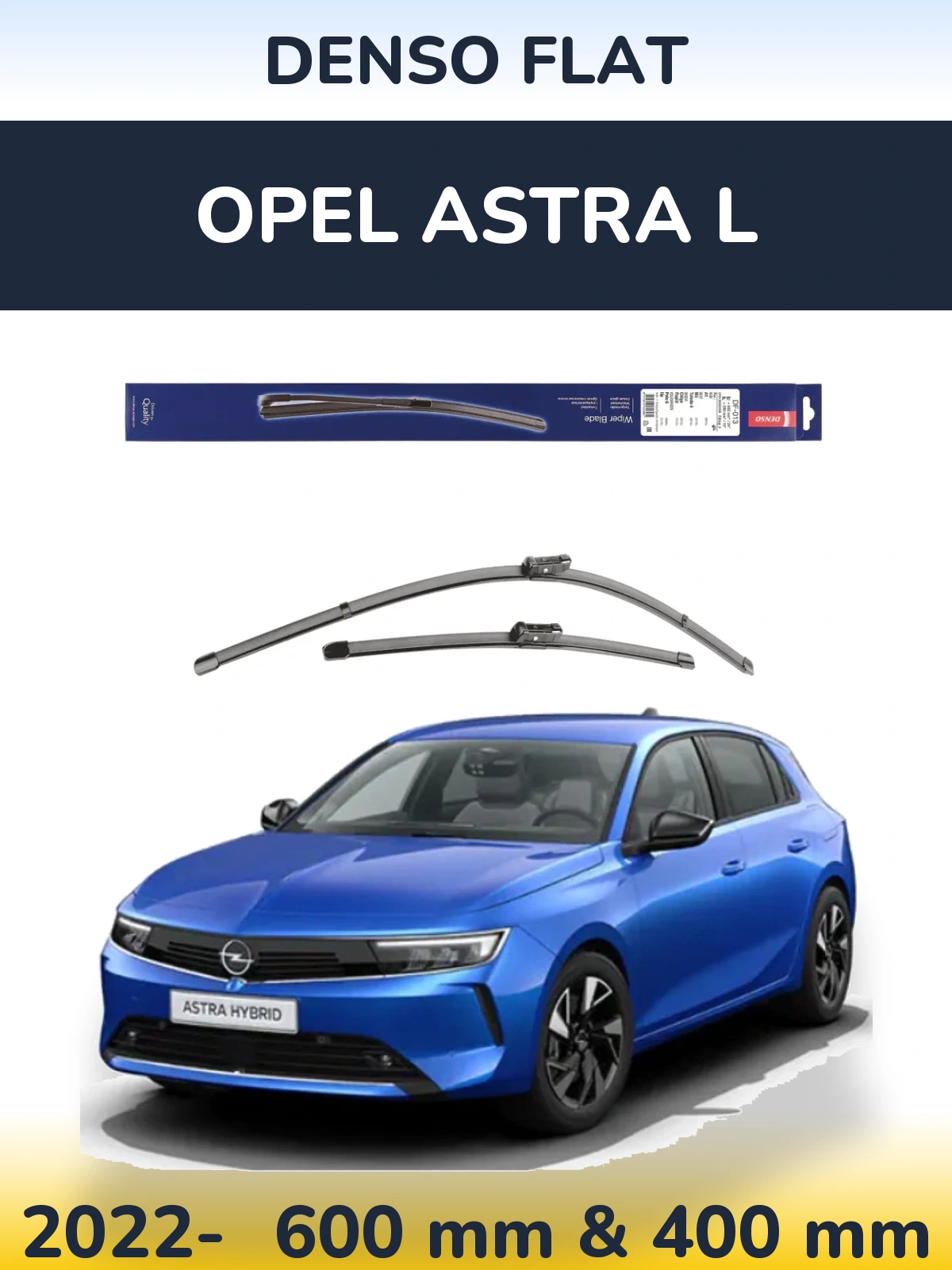 Комплект передних дворников Denso Flat 600 & 380 мм для Opel Astra L 2022-2026