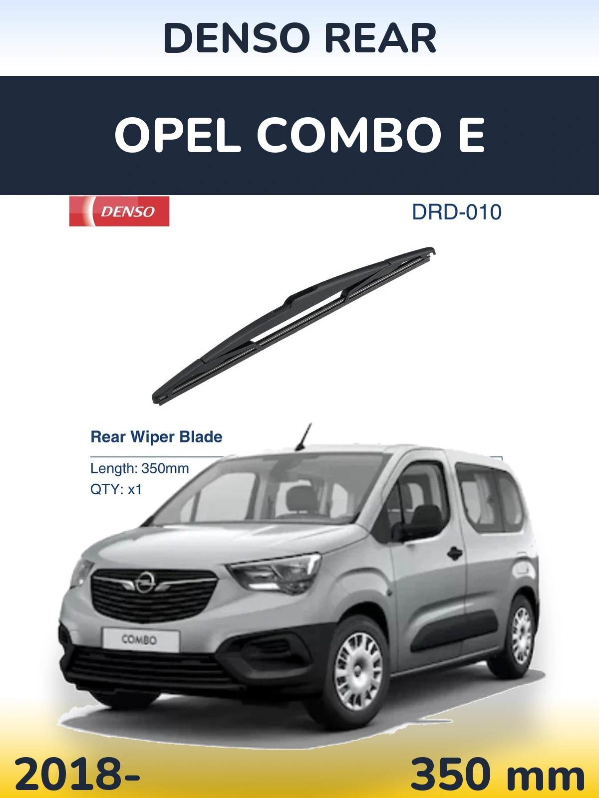 Rear wiper blade Denso Rear 350 mm for Opel Combo E 2018-2026