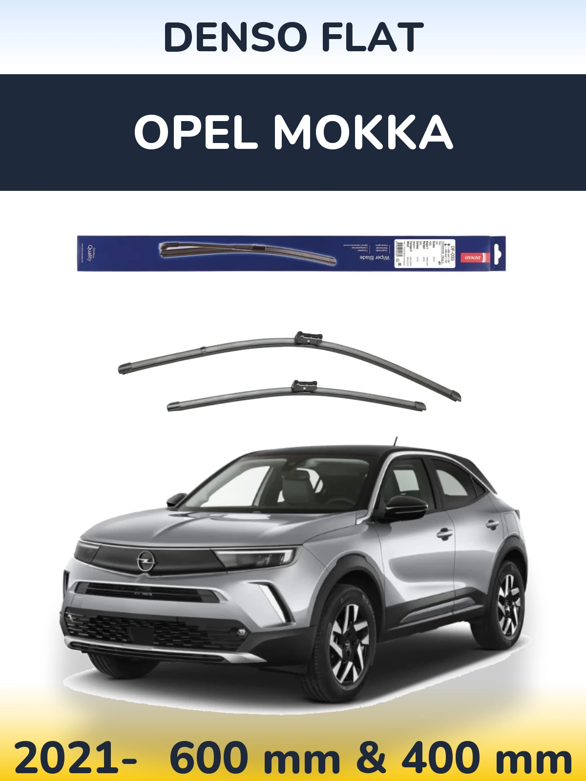 Комплект передних дворников Denso Flat 600 & 400 мм для Opel Mokka 2021-2026