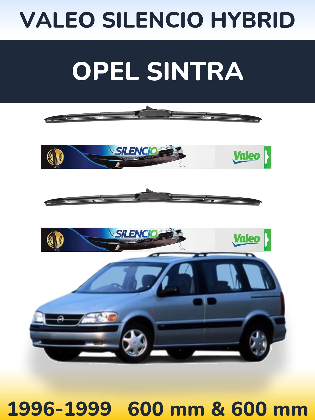 Комплект передних дворников Valeo Silencio Hybrid 600 & 600 мм для Opel Sintra 1996-1999