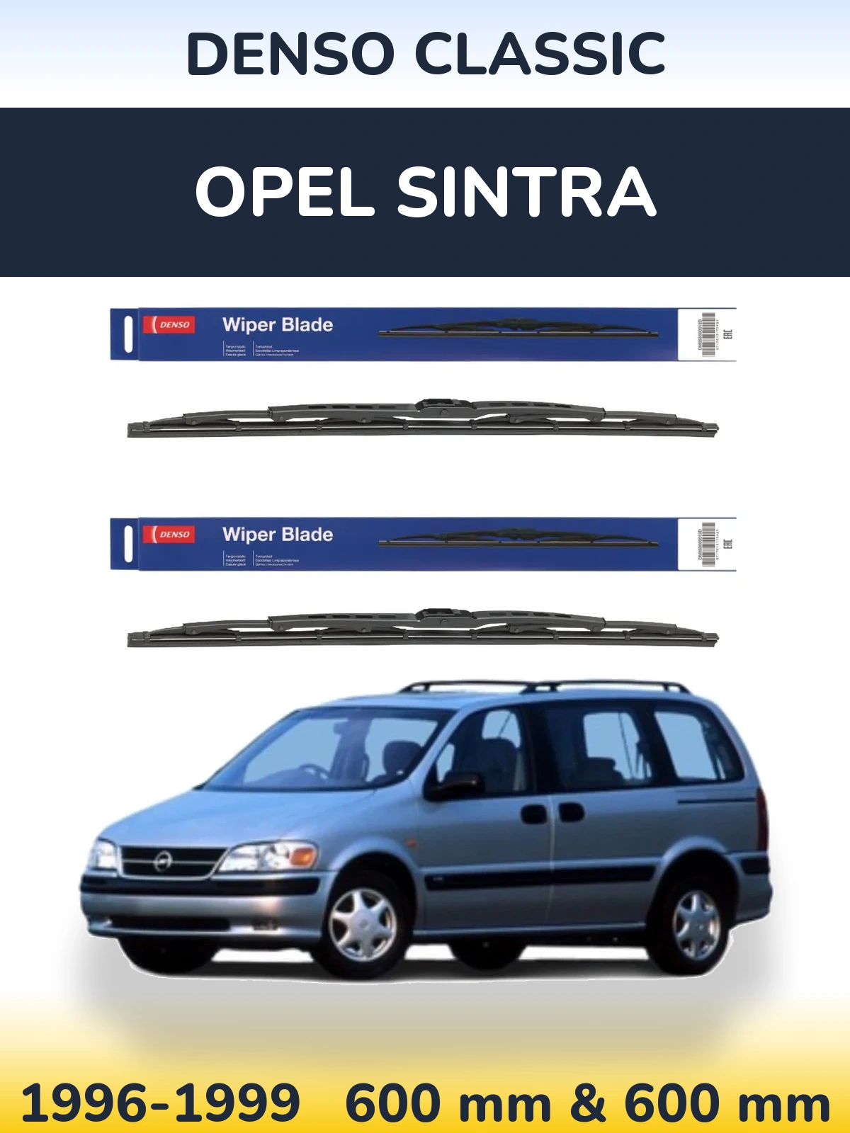 Komplet przednich wycieraczek Denso Classic 600 & 600 mm do Opel Sintra 1996-1999