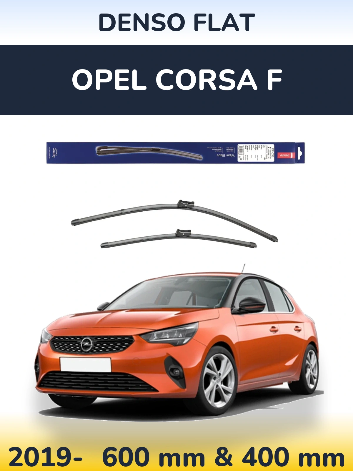 Komplet przednich wycieraczek Denso Flat 600 & 400 mm do Opel Corsa F 2019-2026