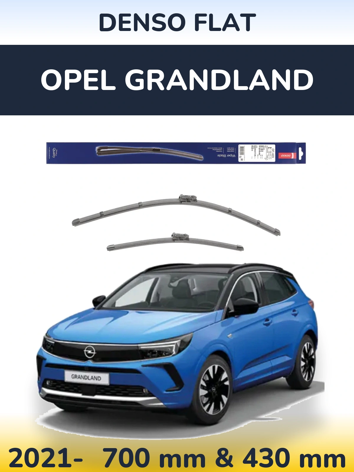Komplet przednich wycieraczek Denso Flat 680 & 430 mm do Opel Grandland 2021-2026