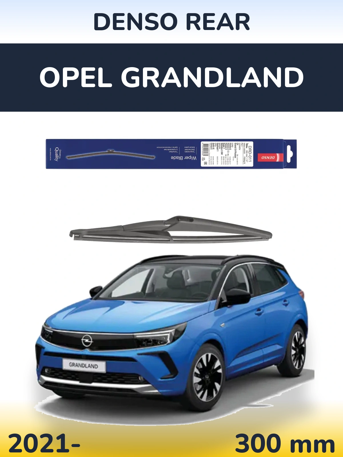 Rear wiper blade Denso Rear 300 mm for Opel Grandland 2021-2026