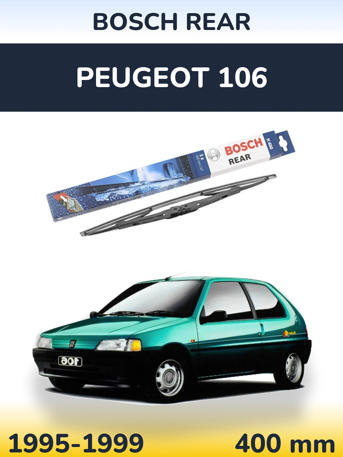 Задня щітка BOSCH Rear 400 мм для Peugeot 106 1995-1999