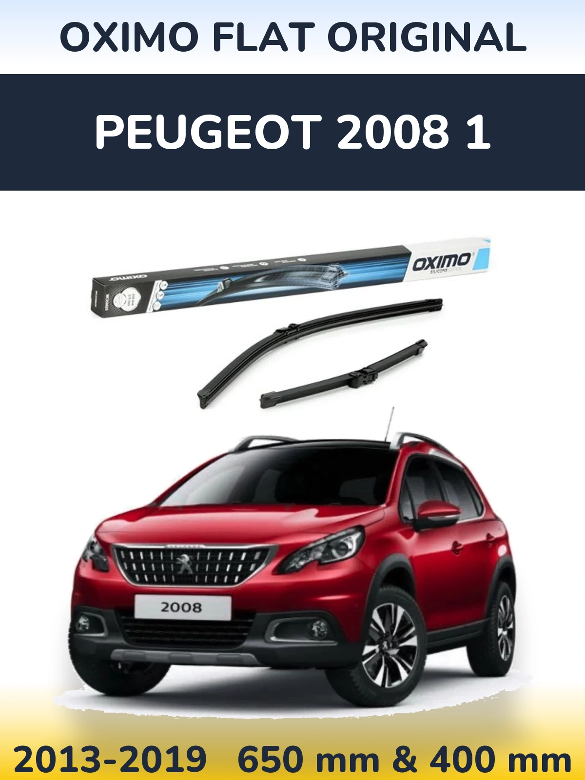 Комплект передних дворников Oximo Flat Original 650 & 375 мм для Peugeot 2008 1 2013-2019