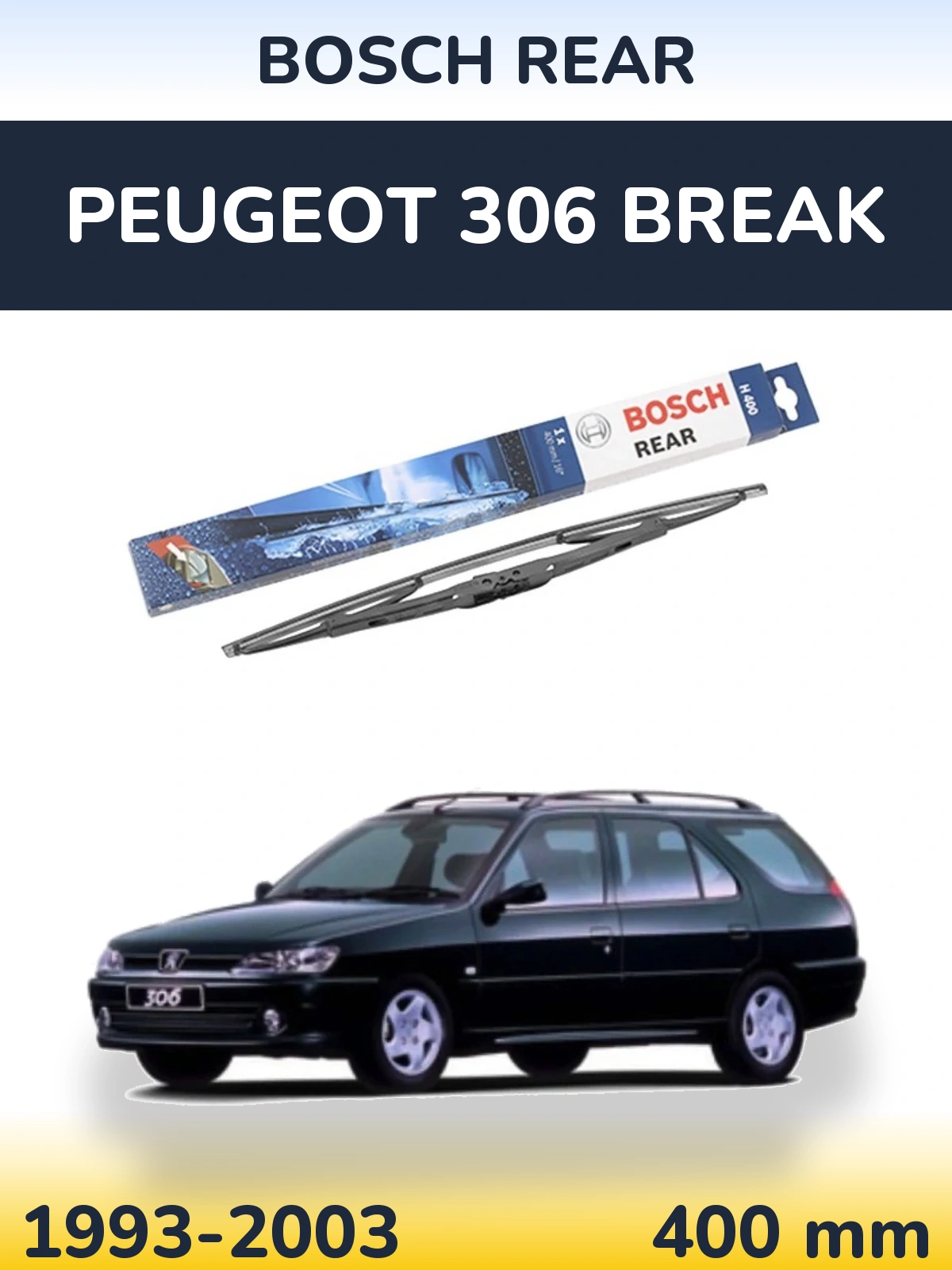 Задня щітка BOSCH Rear 400 мм для Peugeot 306 Break 1993-2003