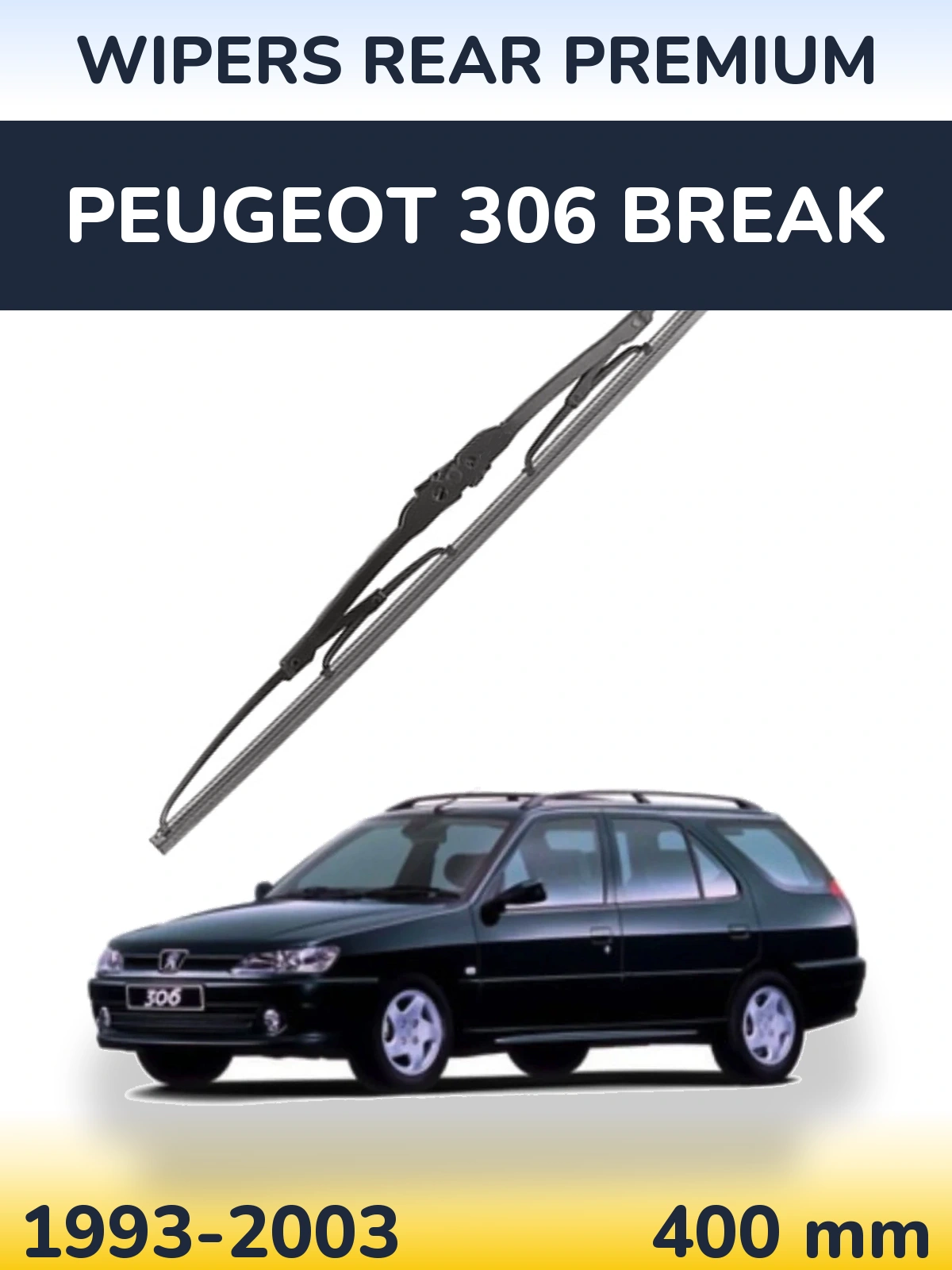 Rear wiper blade WIPERS REAR PREMIUM 400 mm for Peugeot 306 Break 1993-2003