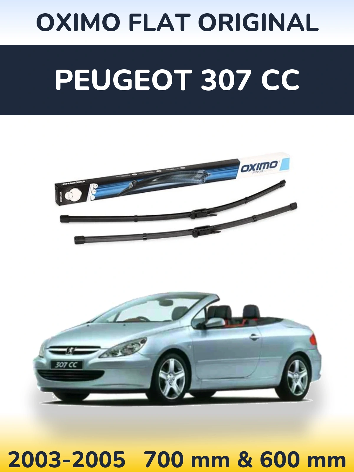 Komplet przednich wycieraczek Oximo Flat Original 700 & 600 mm do Peugeot 307 CC 2003-2005