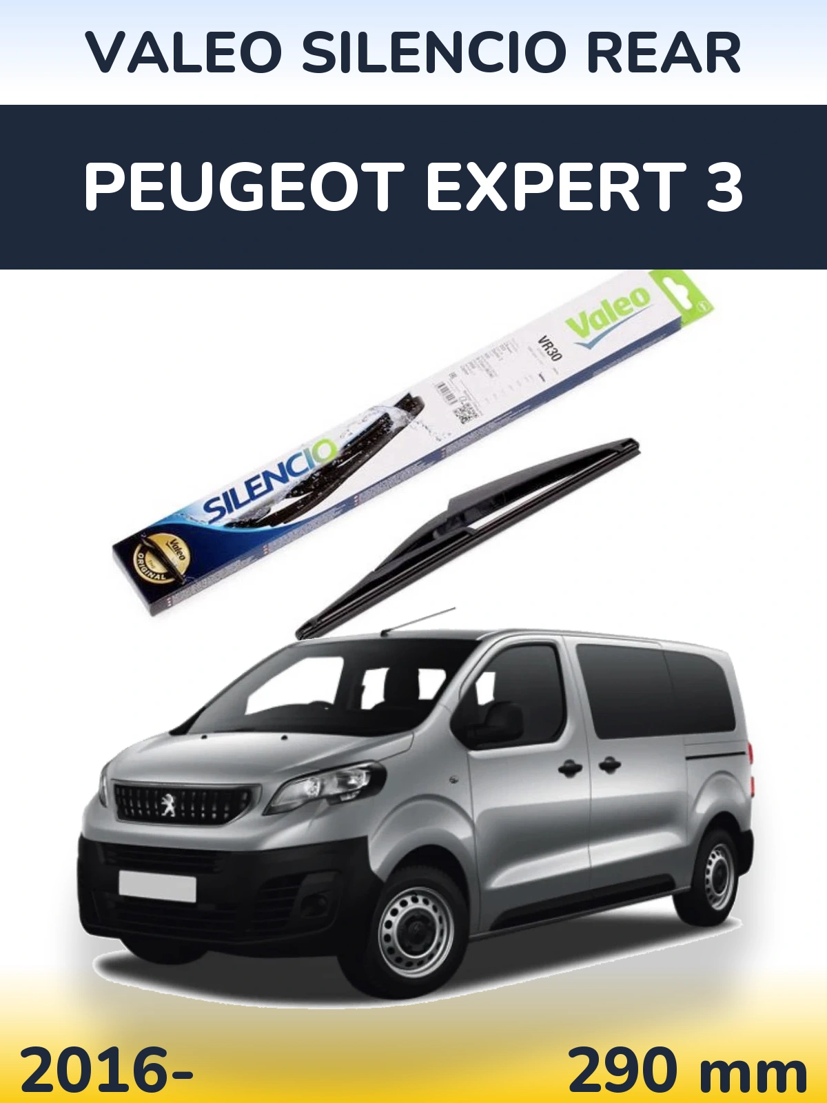 Rear wiper blade Valeo Silencio Rear 290 mm for Peugeot Expert 3 2016-2026