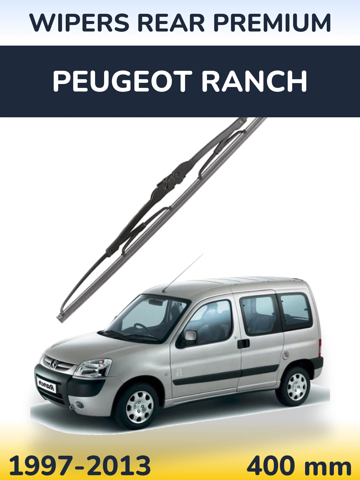Rear wiper blade WIPERS REAR PREMIUM 400 mm for Peugeot Ranch 1997-2013